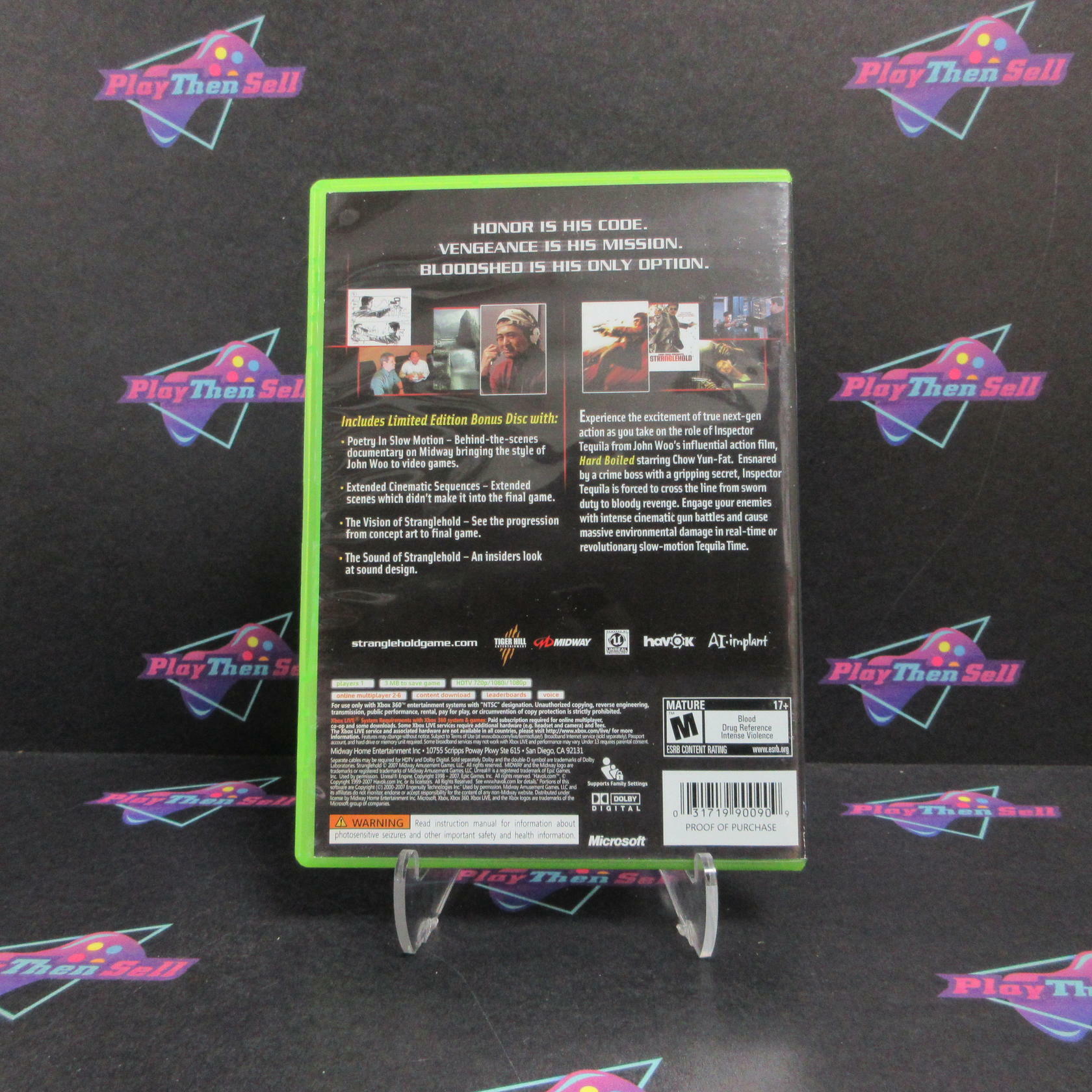 Stranglehold Collector's Edition Xbox 360 + Bonus DVD Complete - Refurbished