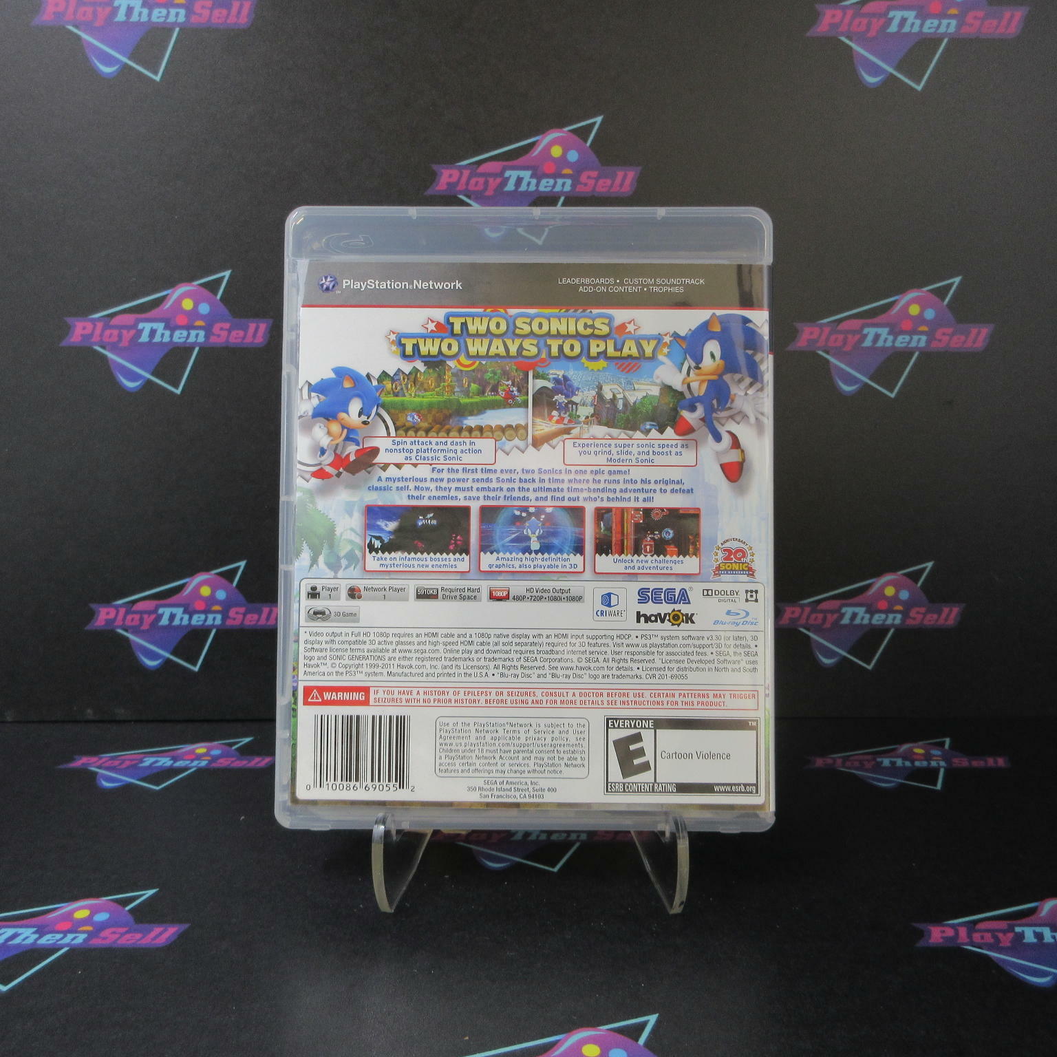 Sonic Generations PS3 PlayStation 3 Complete - Excellent