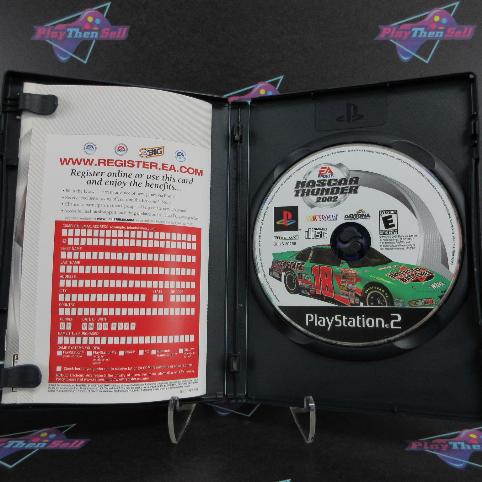 NASCAR Thunder 2002 PS2 PlayStation 2 + Reg Card Complete - Excellent