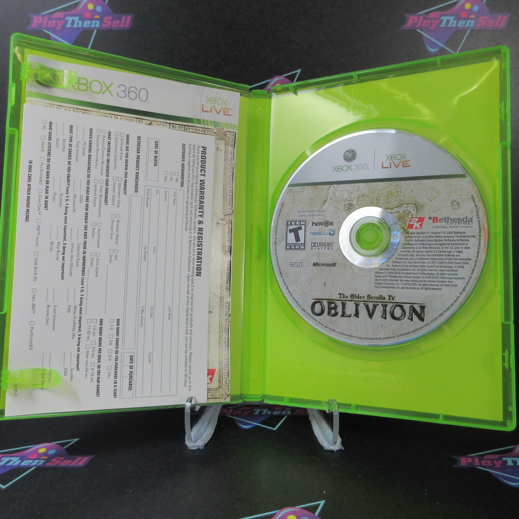 Elder Scrolls IV Oblivion - Xbox 360 + Reg Card Complete - Excellent