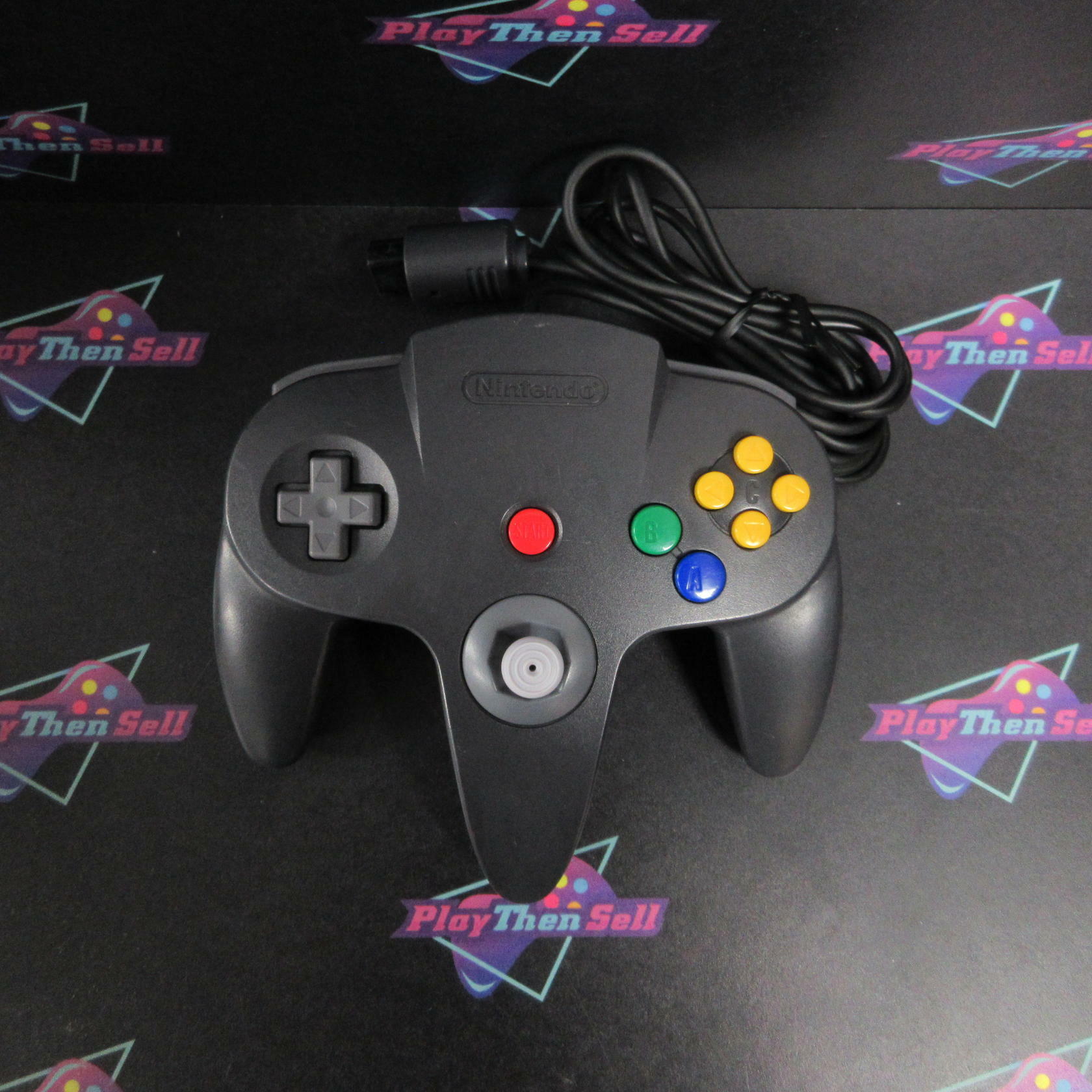 Refurbished - Black Nintendo 64 N64 Controller w/ Hall Effect Joystick Good - Refurbished