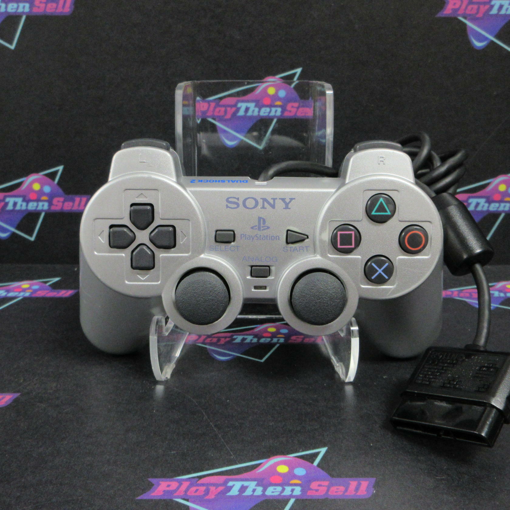 Refurbished Playstation 2 PS2 Dualshock 2 Controller Silver SCPH-10010 - VG - Refurbished