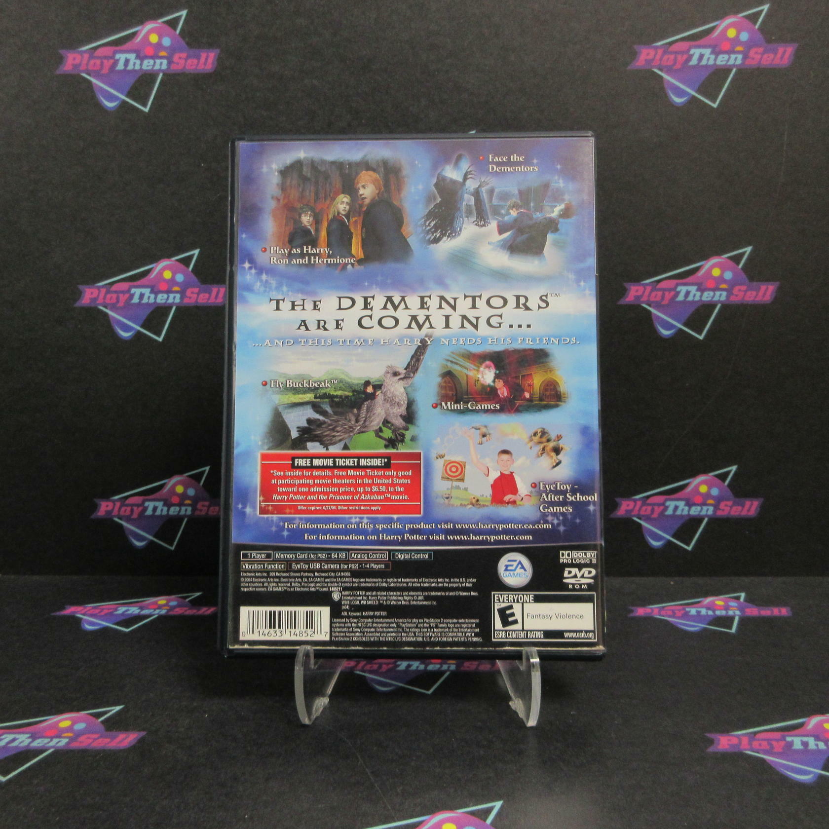 Harry Potter and the Prisoner of Azkaban PS2 PlayStation 2 AD + Movie Ticket CIB - Very Good