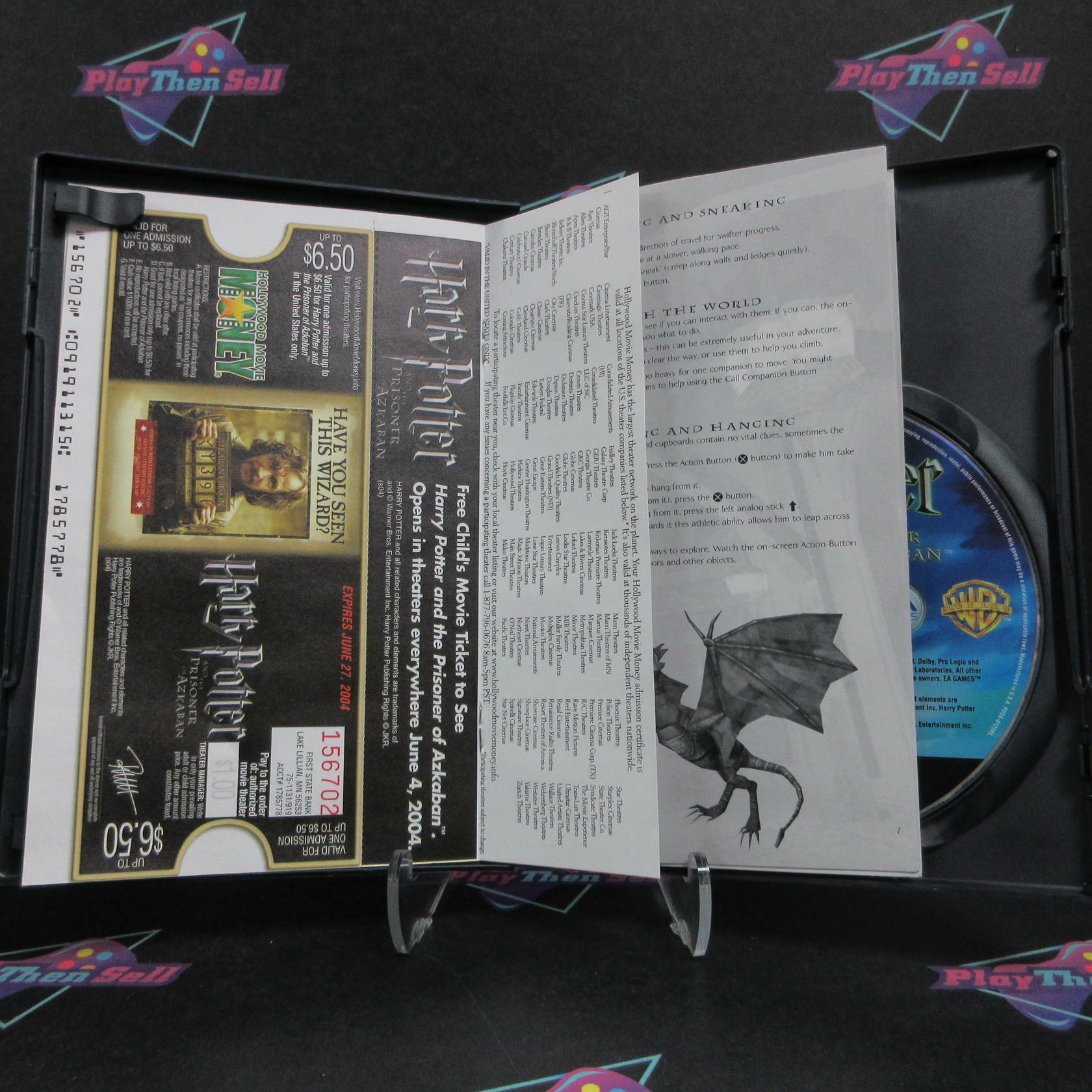 Harry Potter and the Prisoner of Azkaban PS2 PlayStation 2 AD + Movie Ticket CIB - Very Good
