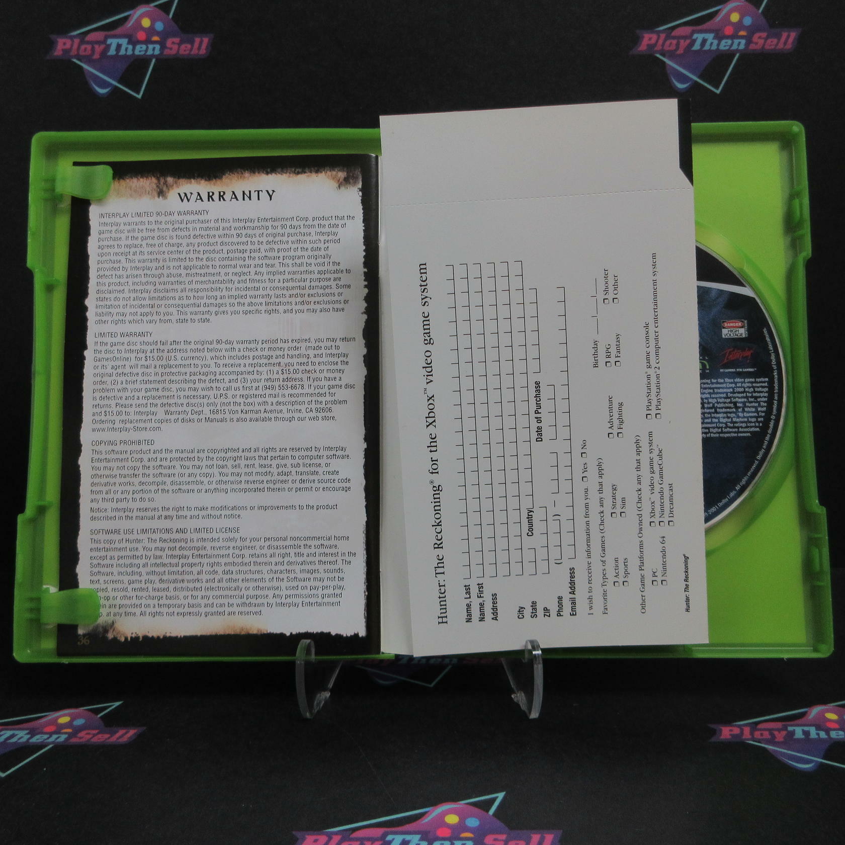 Hunter The Reckoning Xbox + Reg Card Complete - Refurbished