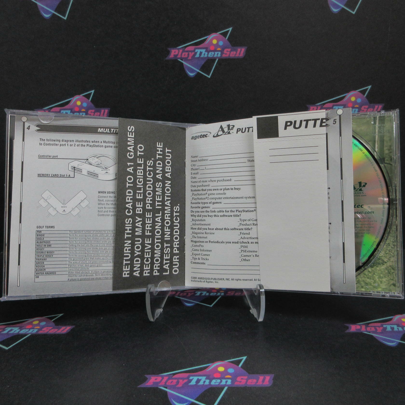 Putter Golf PS1 PlayStation 1 MD + Reg Card Complete CIB - Very Good