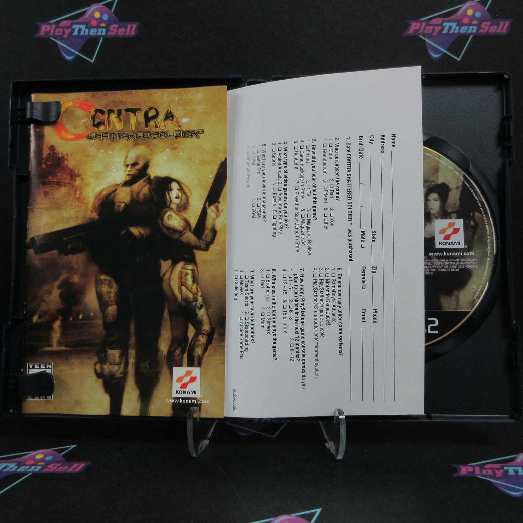 Contra Shattered Soldier PS2 PlayStation 2 + Reg Card Complete - Excellent