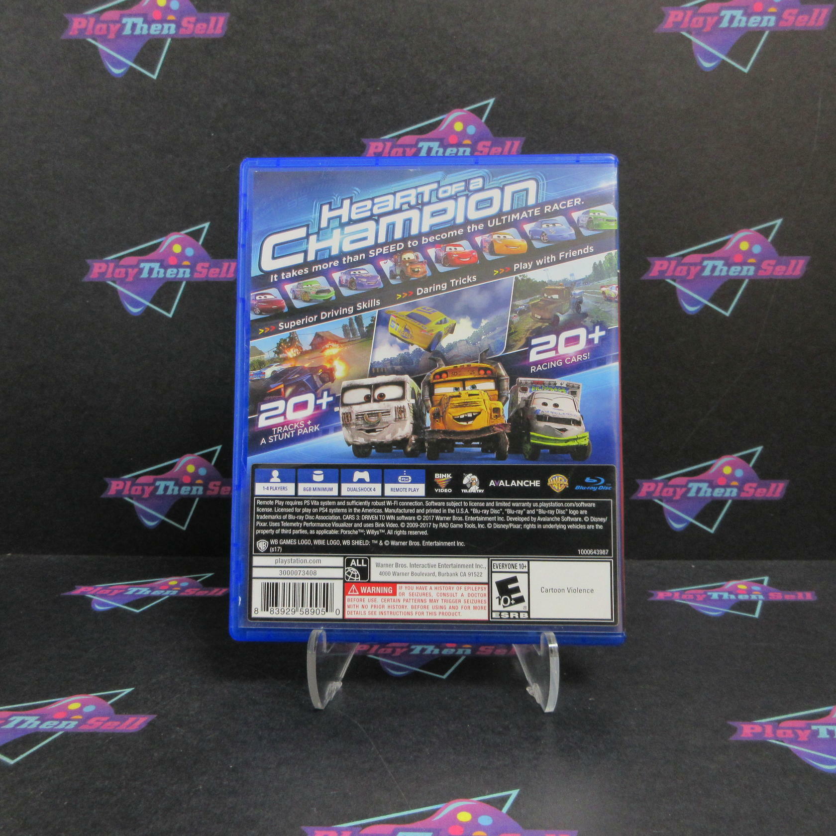 Cars 3 Driven to Win PS4 PlayStation 4 AD Complete CIB - Very Good