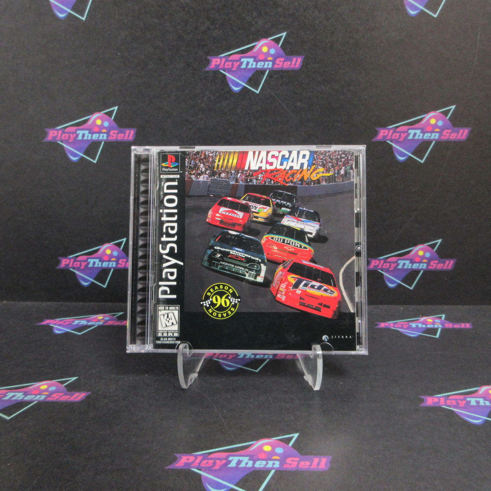 NASCAR Racing PS1 PlayStation 1 MD + Reg Card Complete CIB - Very Good