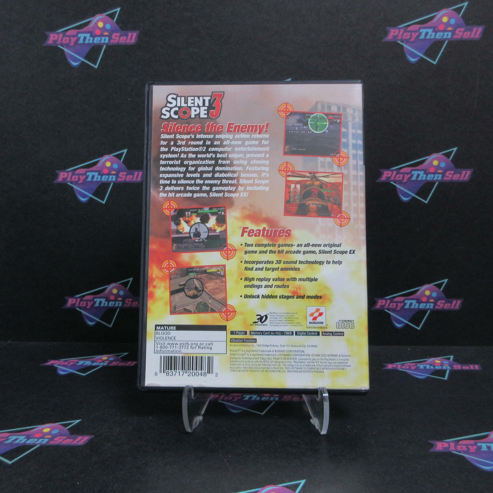 Silent Scope 3 PS2 PlayStation 2 AD/NM - Very Good