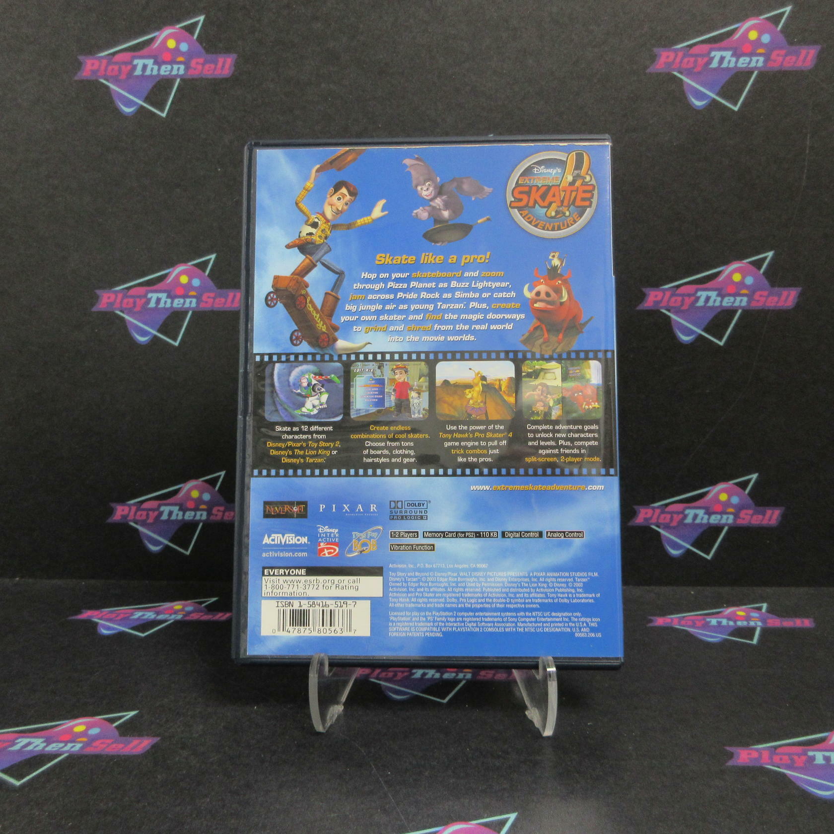 Disney's Extreme Skate Adventure PS2 PlayStation 2 AD + Reg Card Complete CIB - Very Good