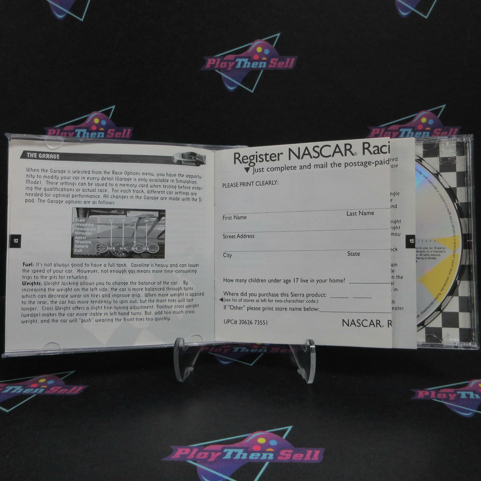 NASCAR Racing PS1 PlayStation 1 MD + Reg Card Complete CIB - Very Good