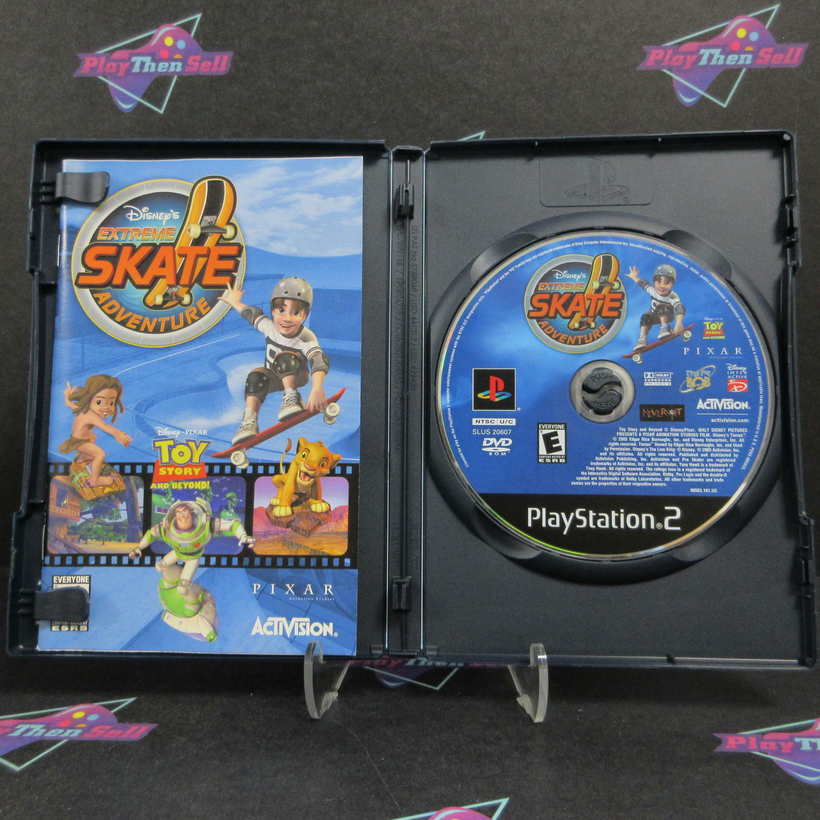 Disney's Extreme Skate Adventure PS2 PlayStation 2 AD + Reg Card Complete CIB - Very Good