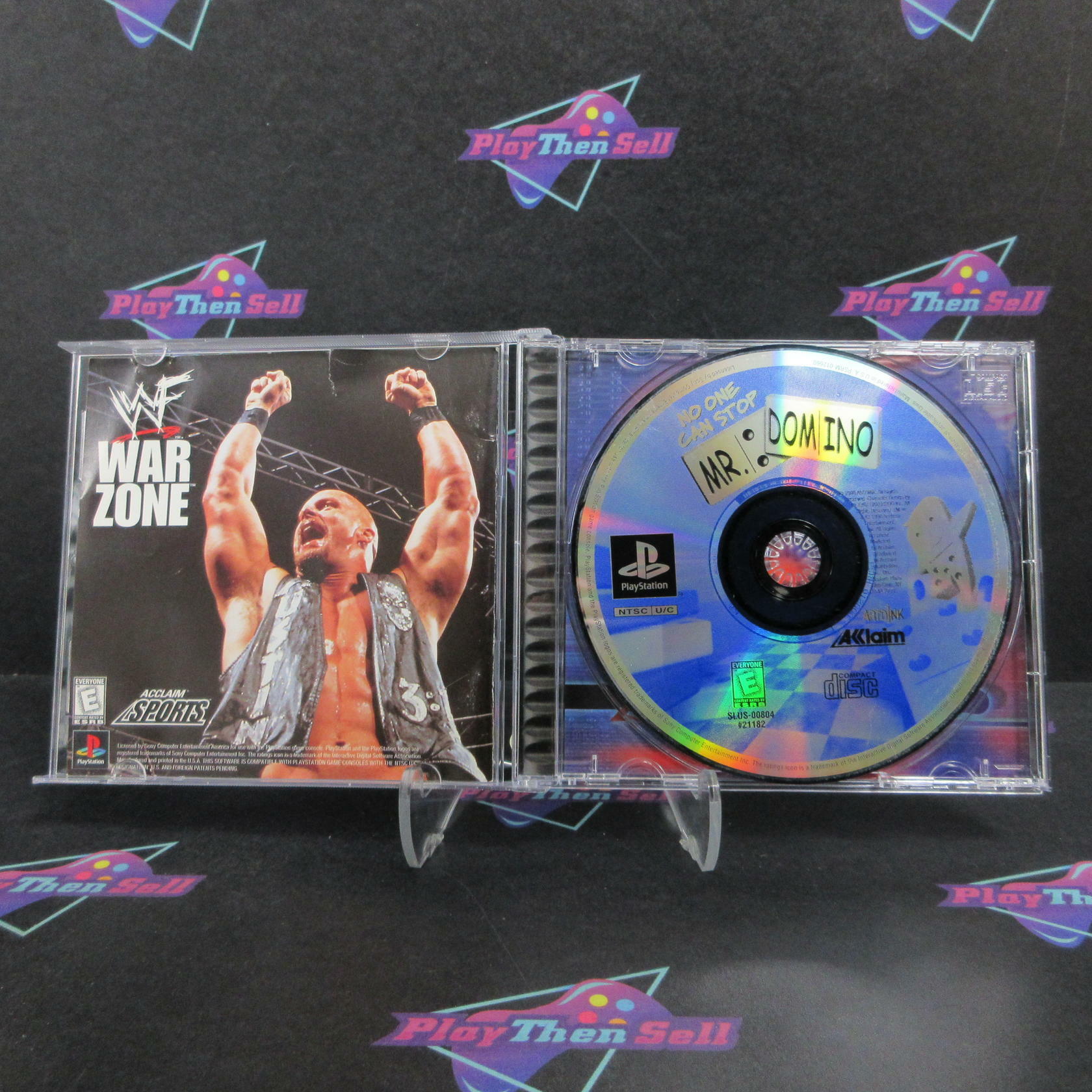 No One Can Stop Mr. Domino PS1 PlayStation 1 MD + Reg Card Complete CIB - Very Good