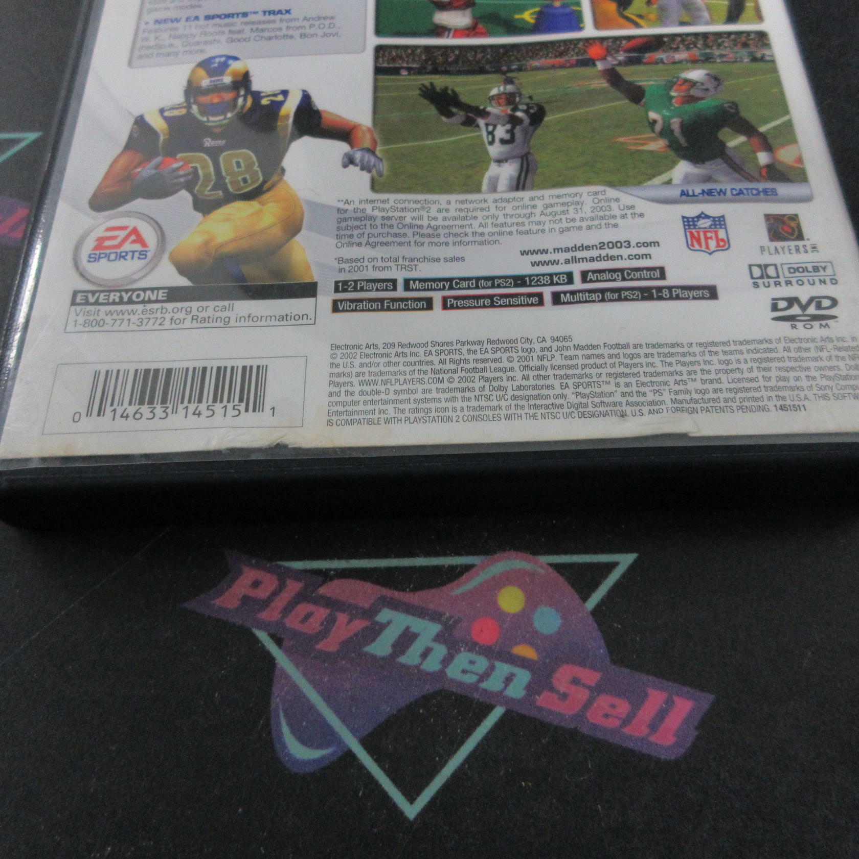 Madden NFL 2003 PS2 PlayStation 2 AD/DD Complete CIB - Very Good
