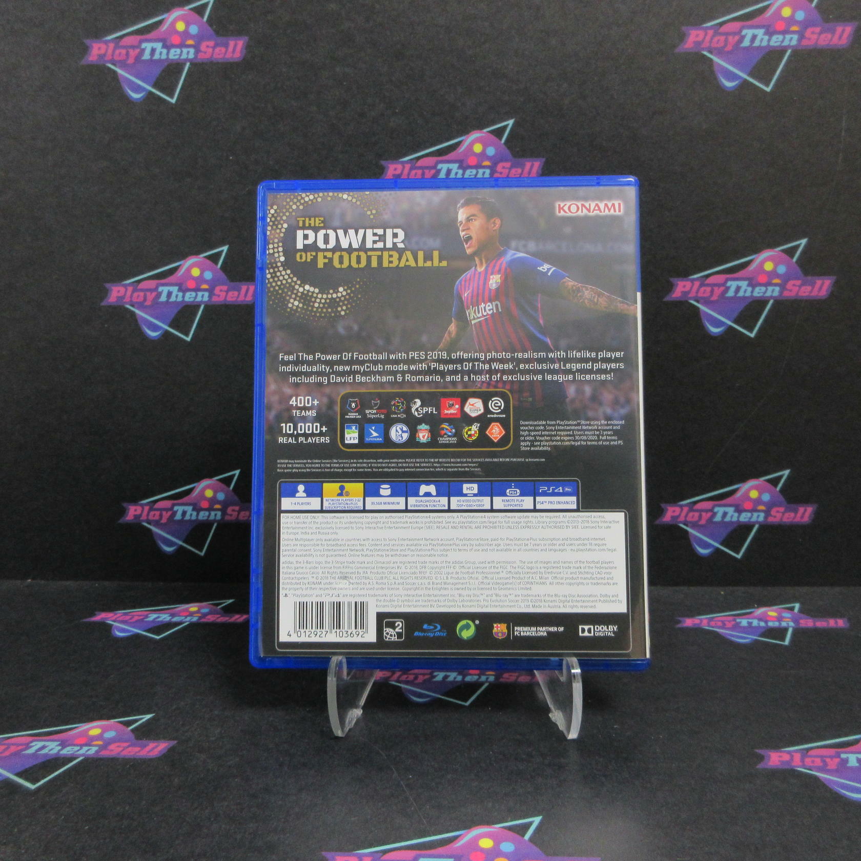 PES 2019 Pro Evolution Soccer PS4 PlayStation 4 PAL AD Complete CIB - Very Good