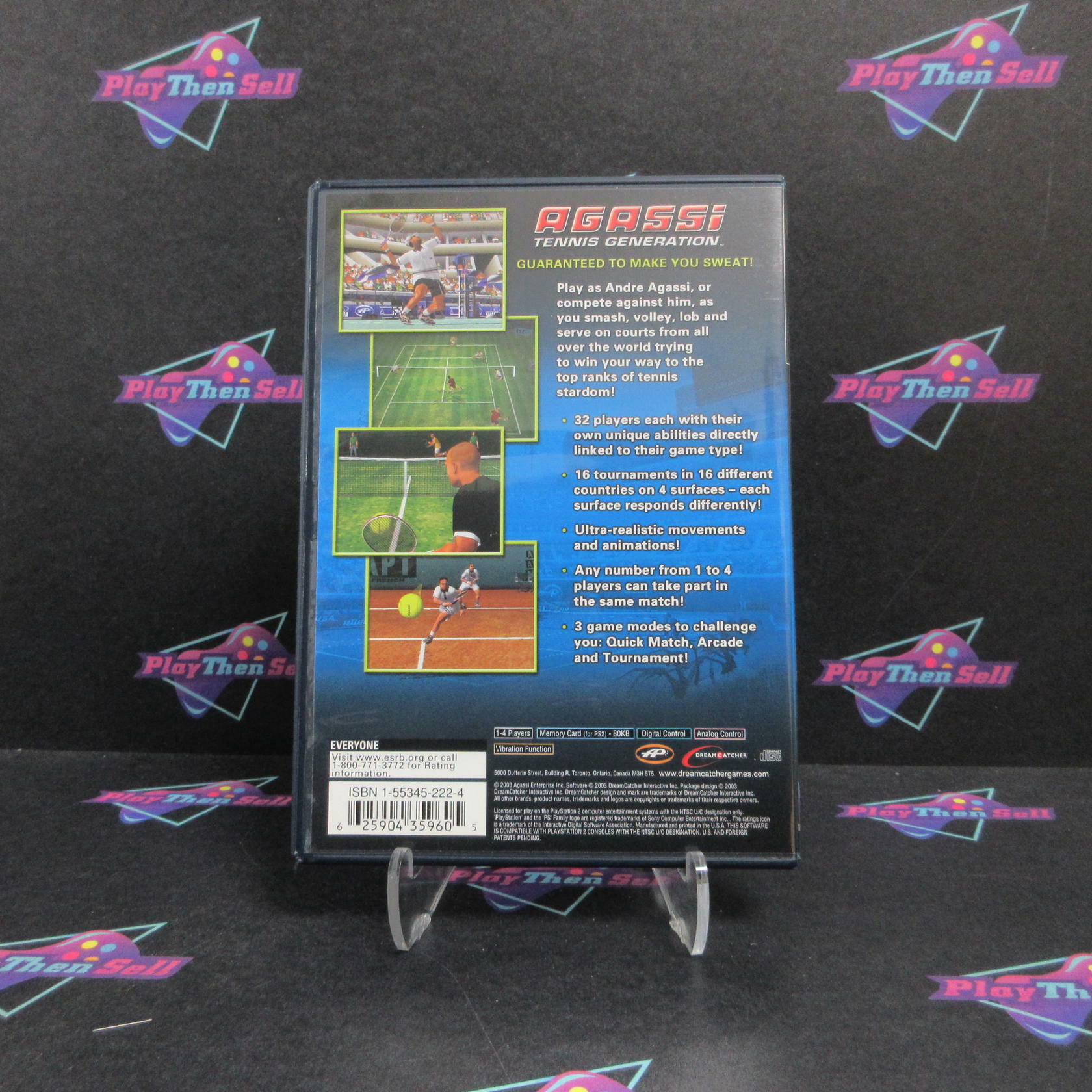 Agassi Tennis Generation PS2 PlayStation 2 + Reg Card Complete - Excellent
