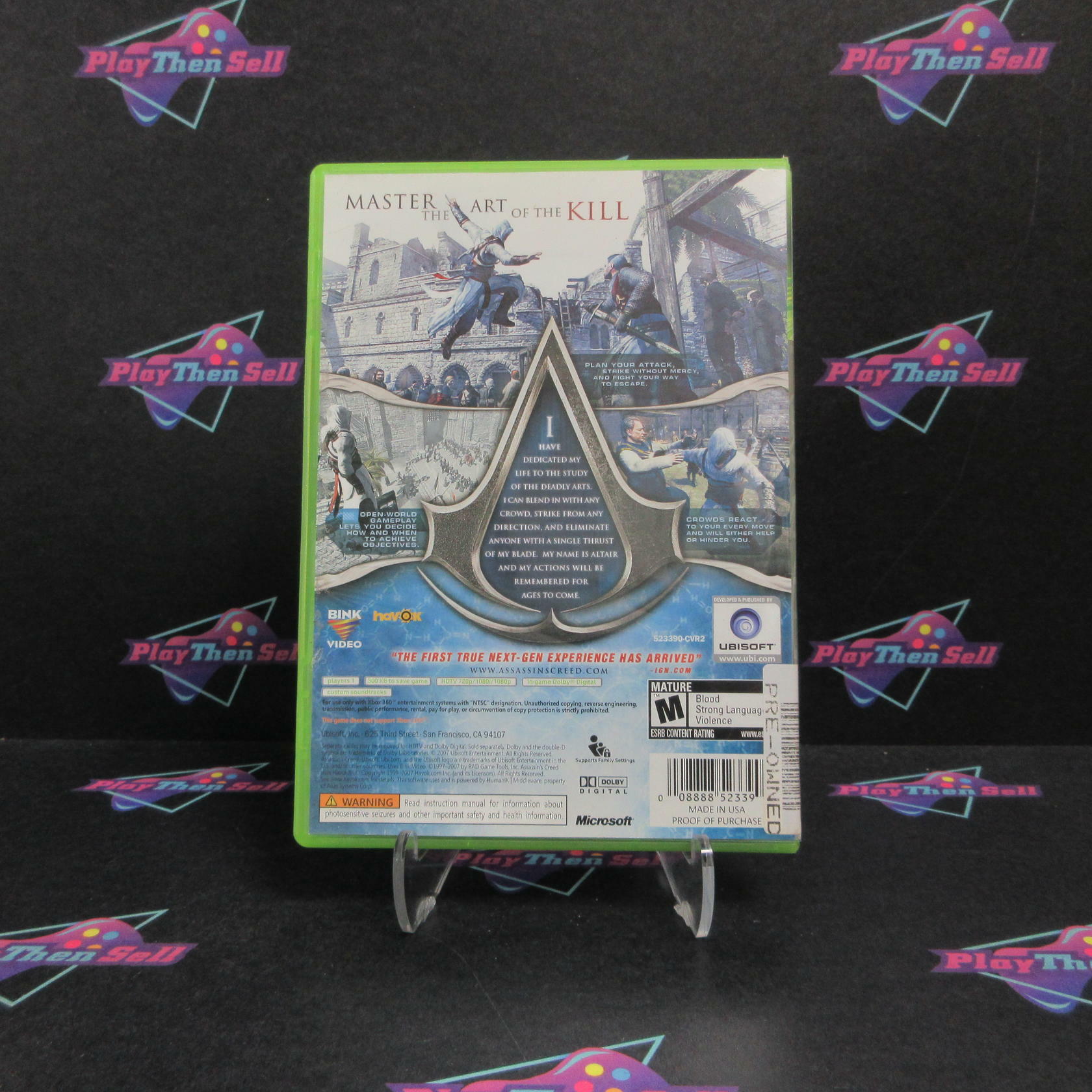 Assassin's Creed PH Xbox 360 AD/DD Complete CIB - Very Good