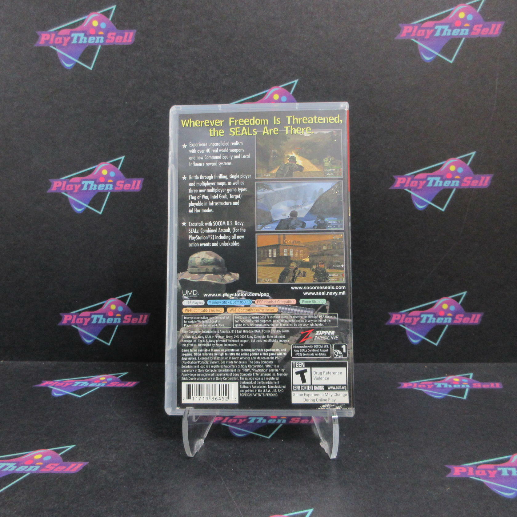 SOCOM U.S. Navy Seals Fireteam Bravo 2 Sony PSP GH Clear UMD CIB - Refurbished