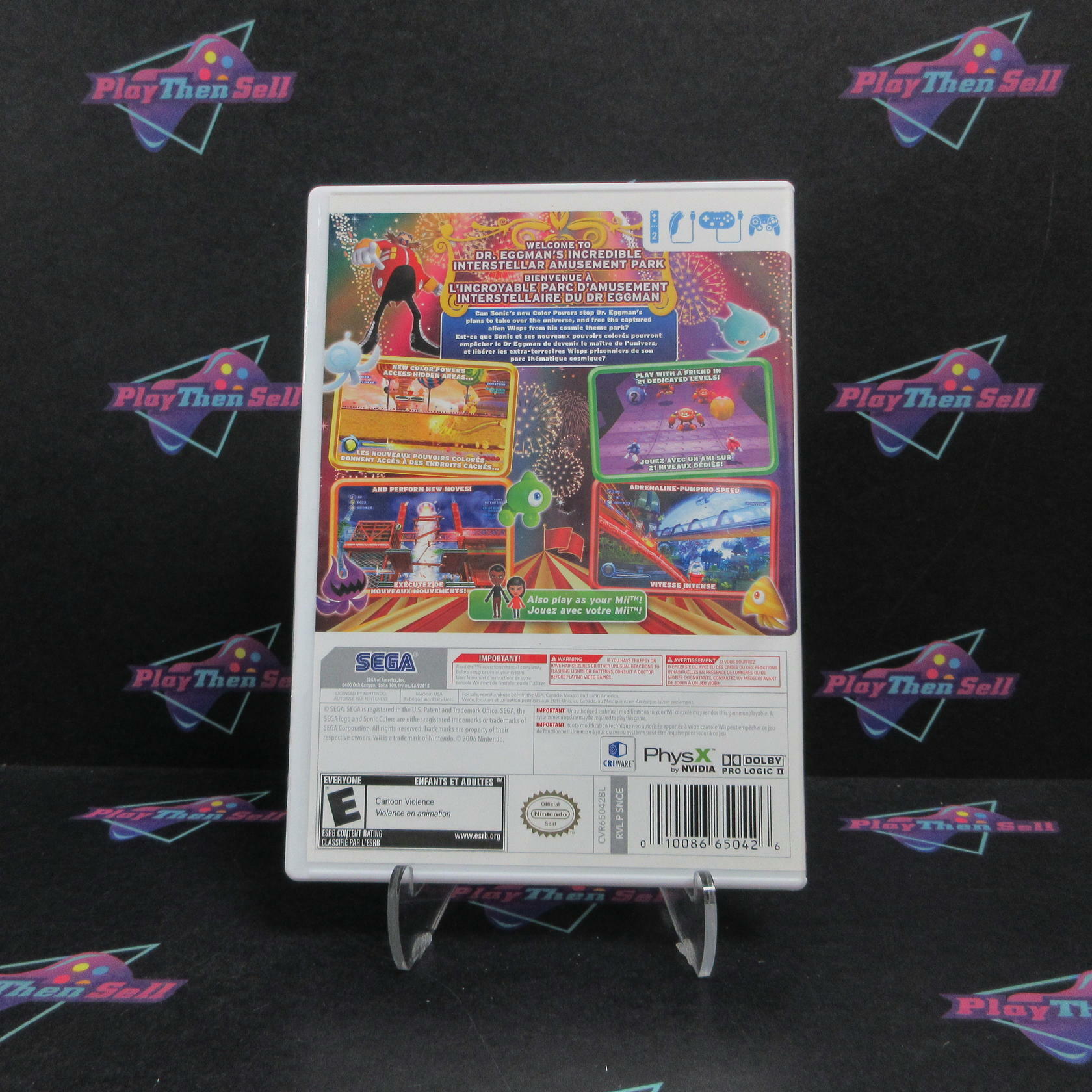 Sonic Colors Nintendo Wii AD Complete CIB - Very Good