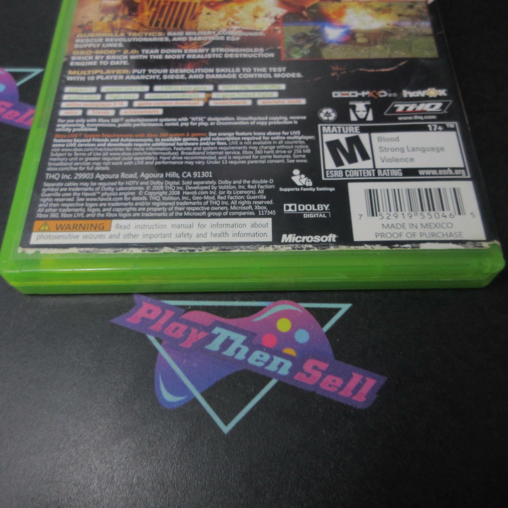 Red Faction Guerrilla Xbox 360 AD/NM - Very Good