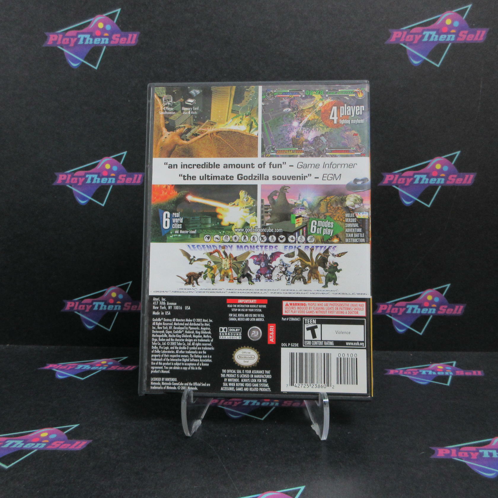 Godzilla Destroy All Monsters Melee Nintendo GameCube PC Complete - Refurbished