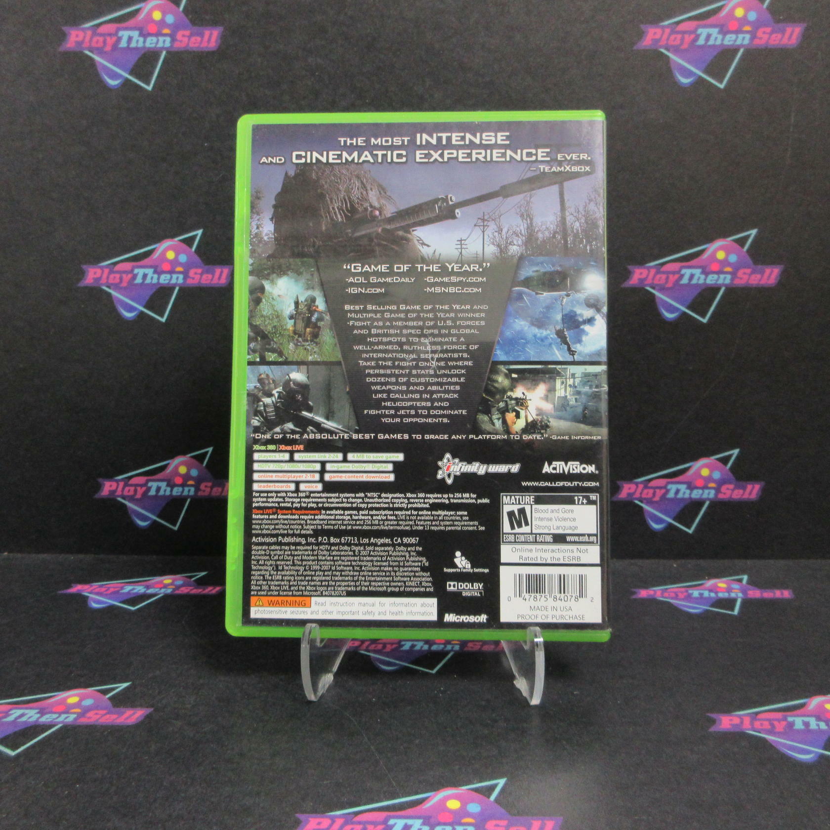 Call of Duty 4 Modern Warfare Xbox 360 PH AD/NM - Very Good