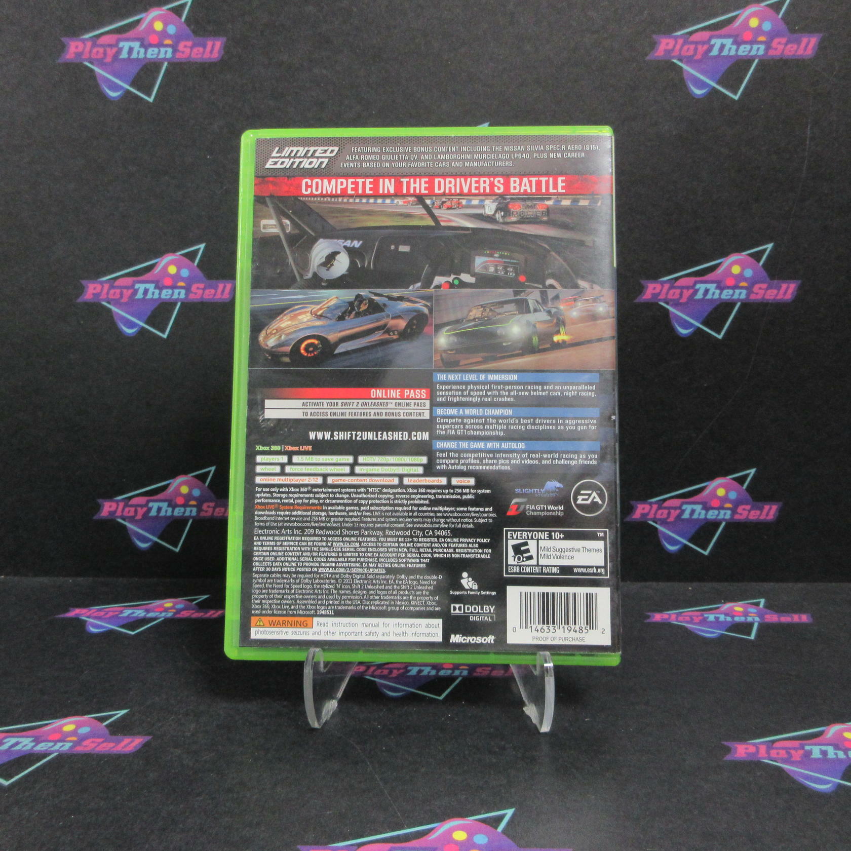 Shift 2 Unleashed Xbox 360 DD Complete  CIB - Very Good