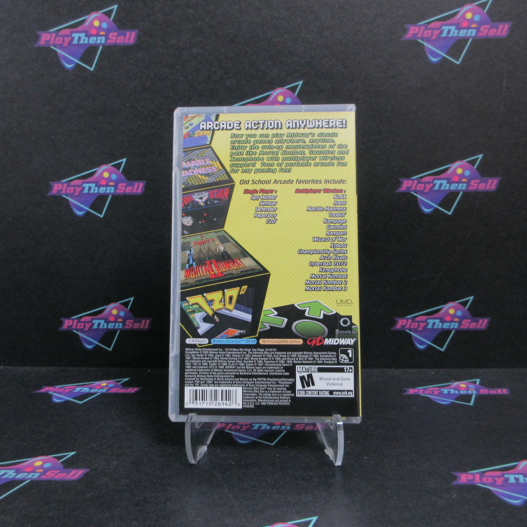 Midway Arcade Treasures Extended Play Sony PSP Clear UMD + Reg CIB - Excellent