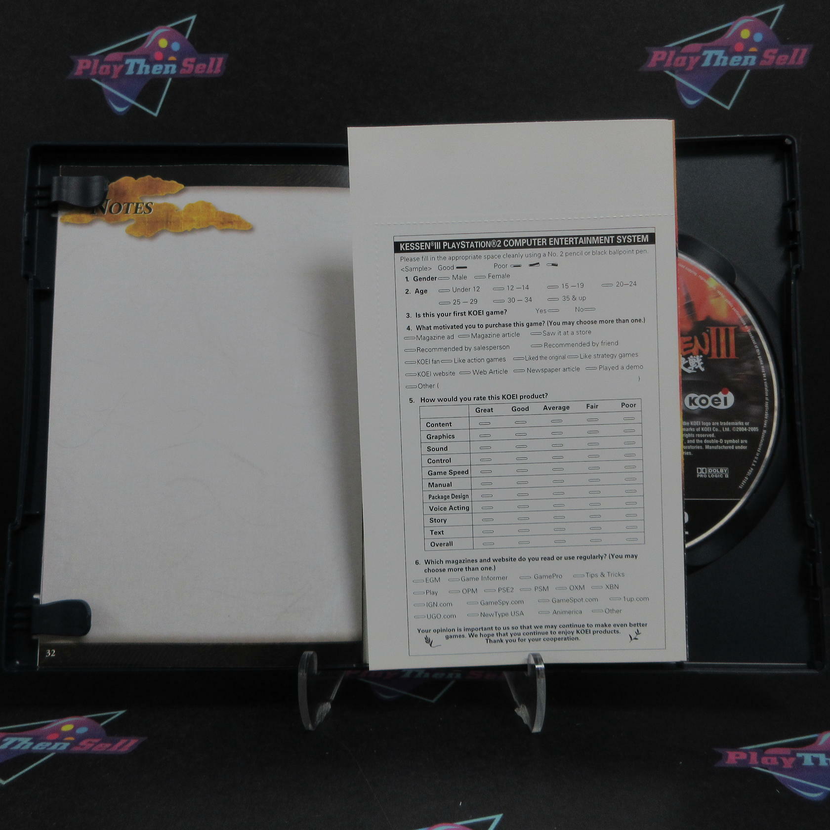 Kessen III PS2 PlayStation 2 + Reg Card Complete - Excellent