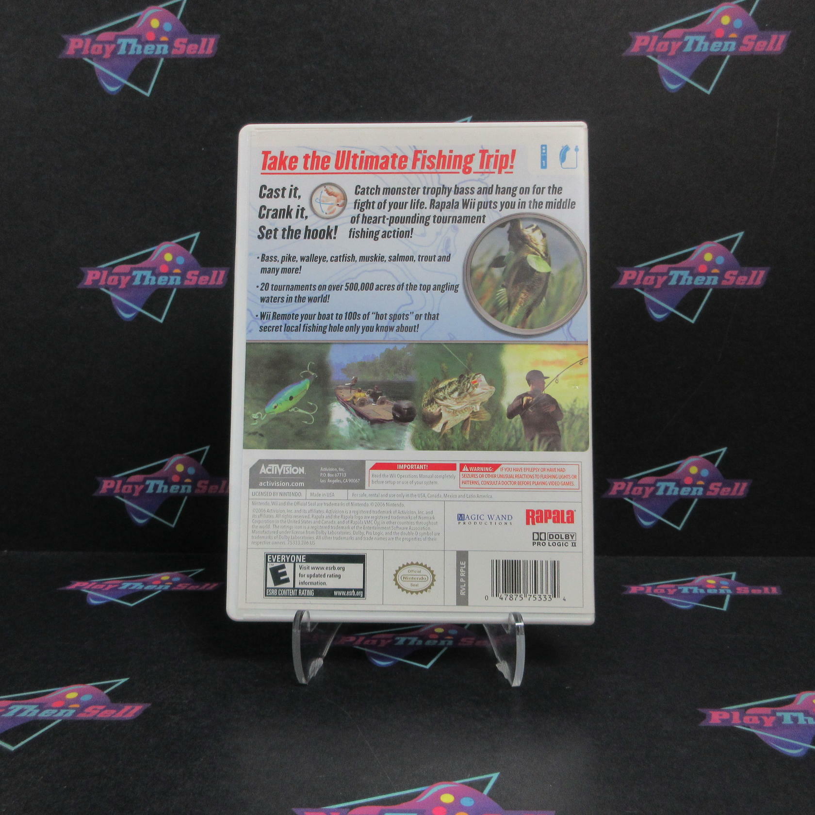Rapala Tournament Fishing Nintendo Wii AD Complete CIB - Very Good