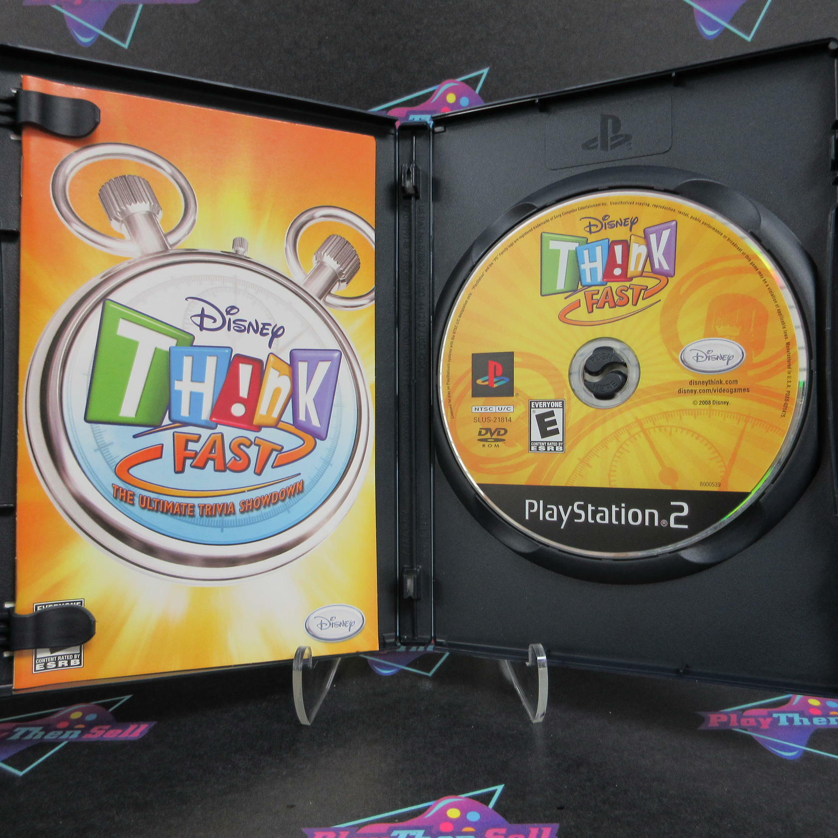 Disney Think Fast Software Only PS2 PlayStation 2 + Reg Card CIB - Excellent