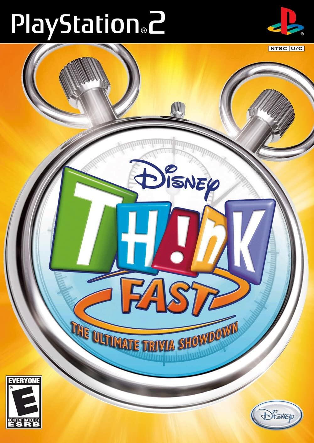 Disney Think Fast Software Only PS2 PlayStation 2 + Reg Card CIB - Excellent