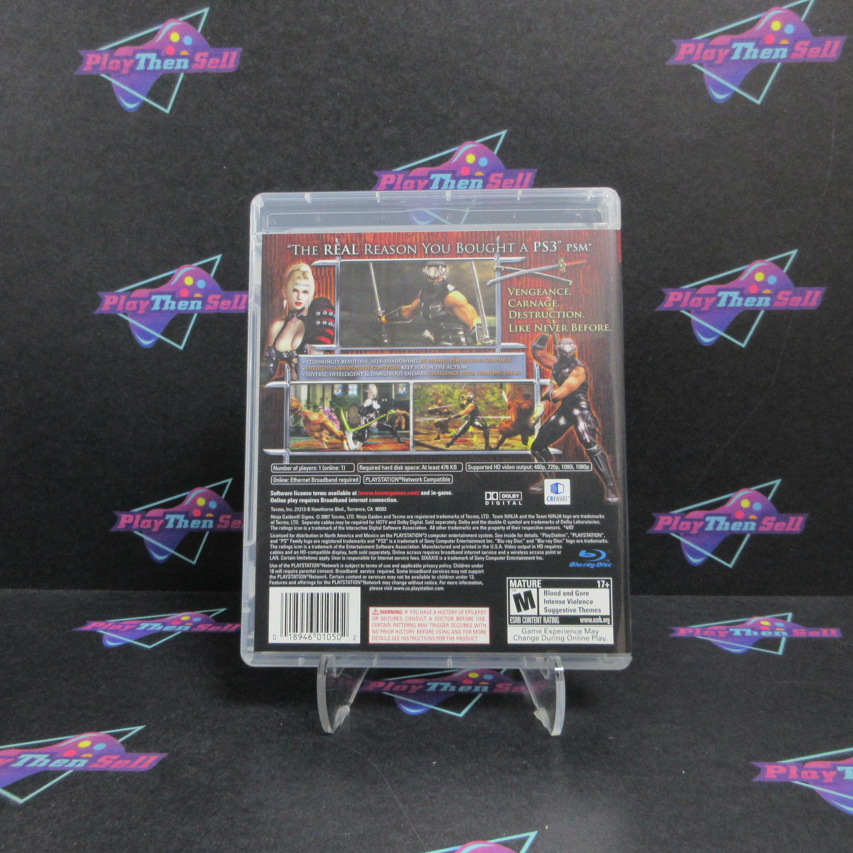 Ninja Gaiden Sigma PS3 PlayStation 3 DD/MD + Reg Card Complete CIB - Very Good