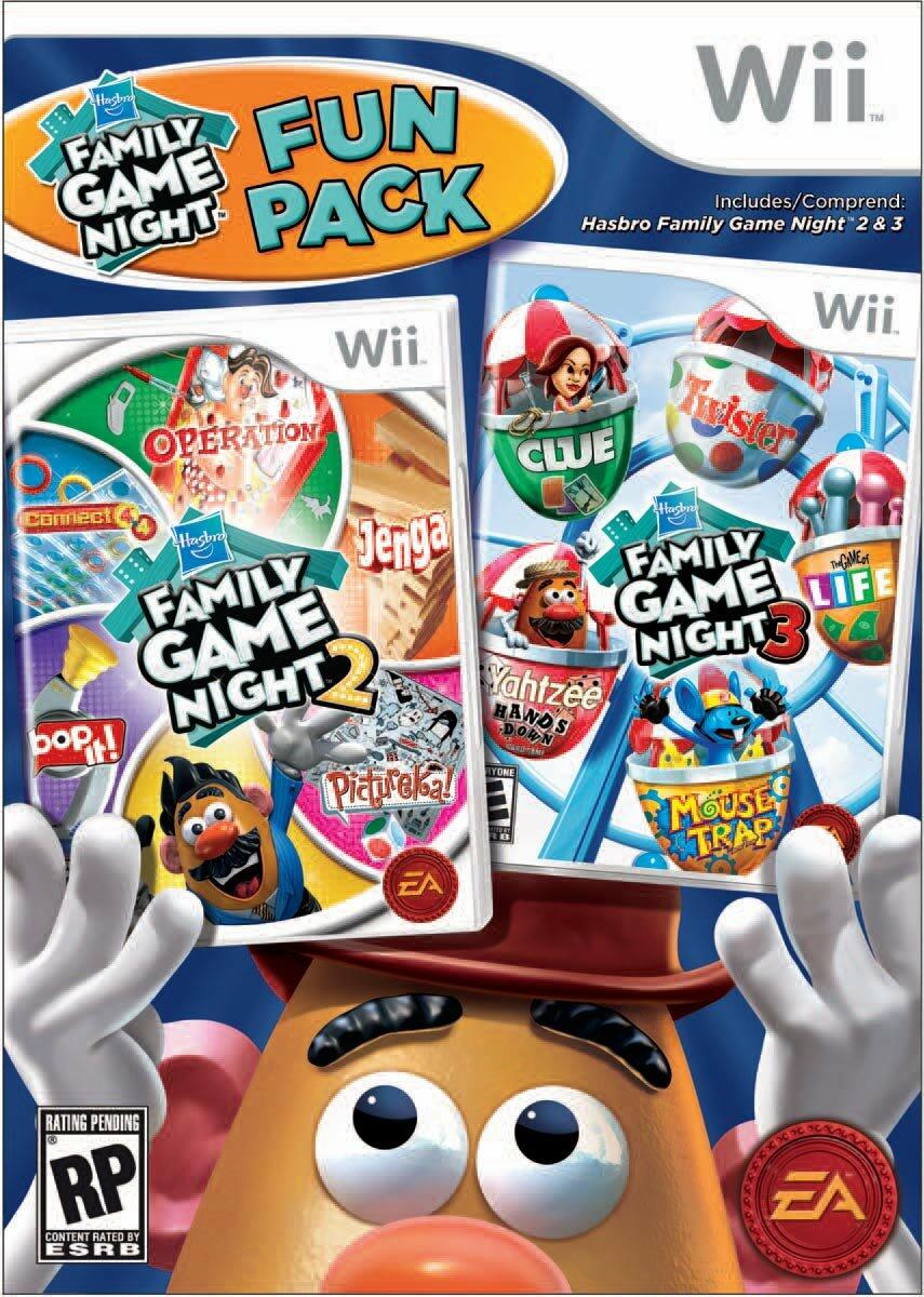 Hasbro Family Game Night 2 & 3 Fun Pack Nintendo Wii Complete - Refurbished