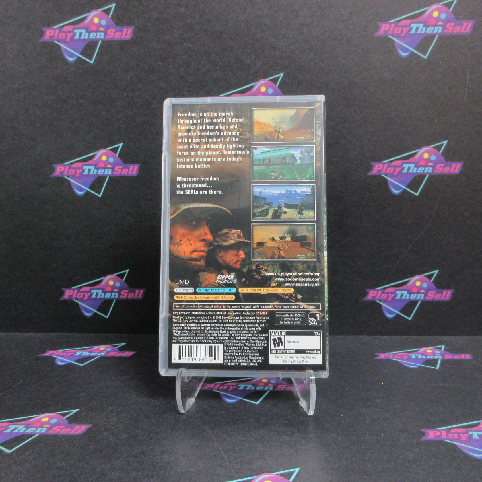 SOCOM Fireteam Bravo Clear UMD Sony PSP + Reg Card Complete - Refurbished