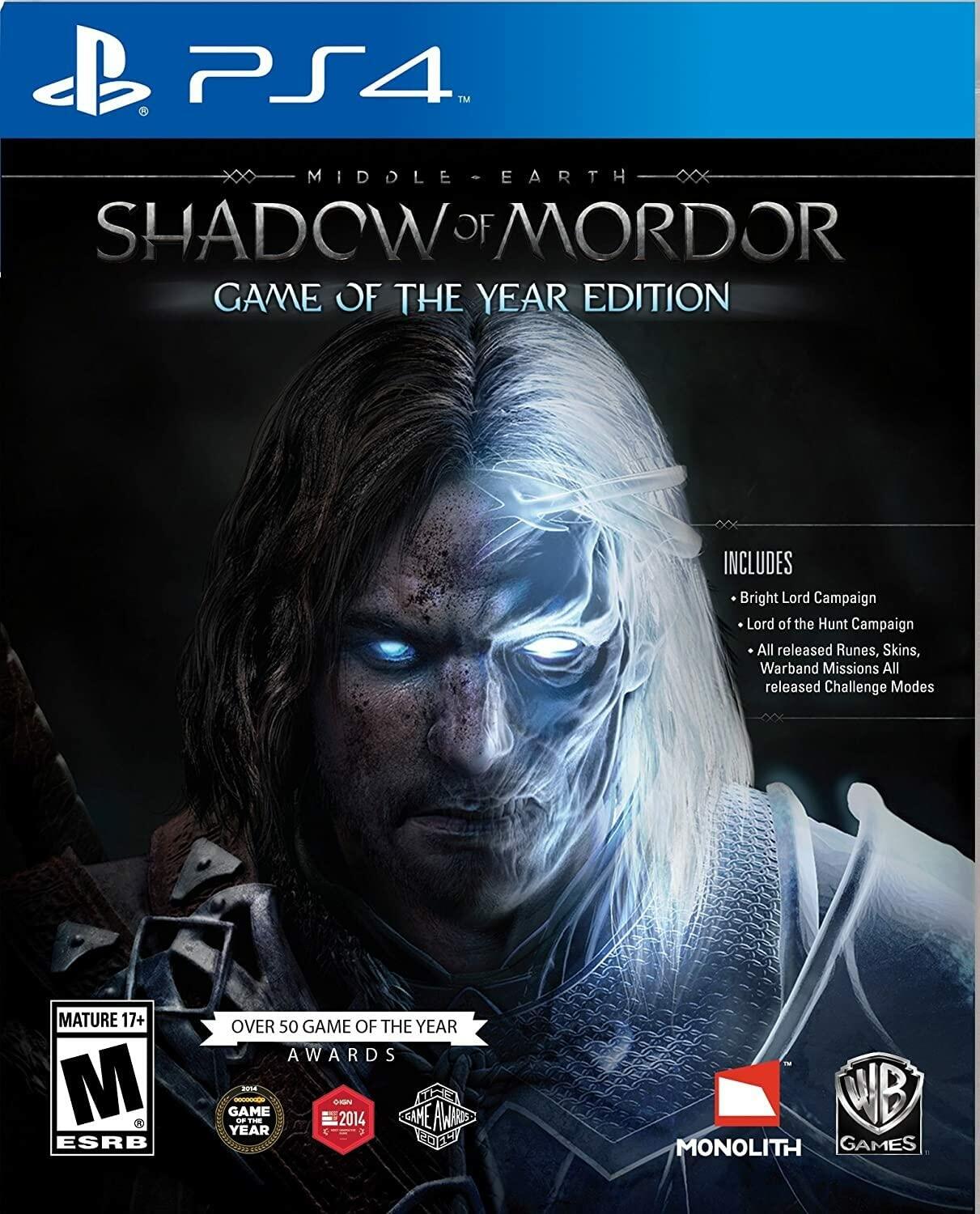 Middle Earth Shadow of Mordor GOTY PS4 PlayStation 4 Complete - Excellent