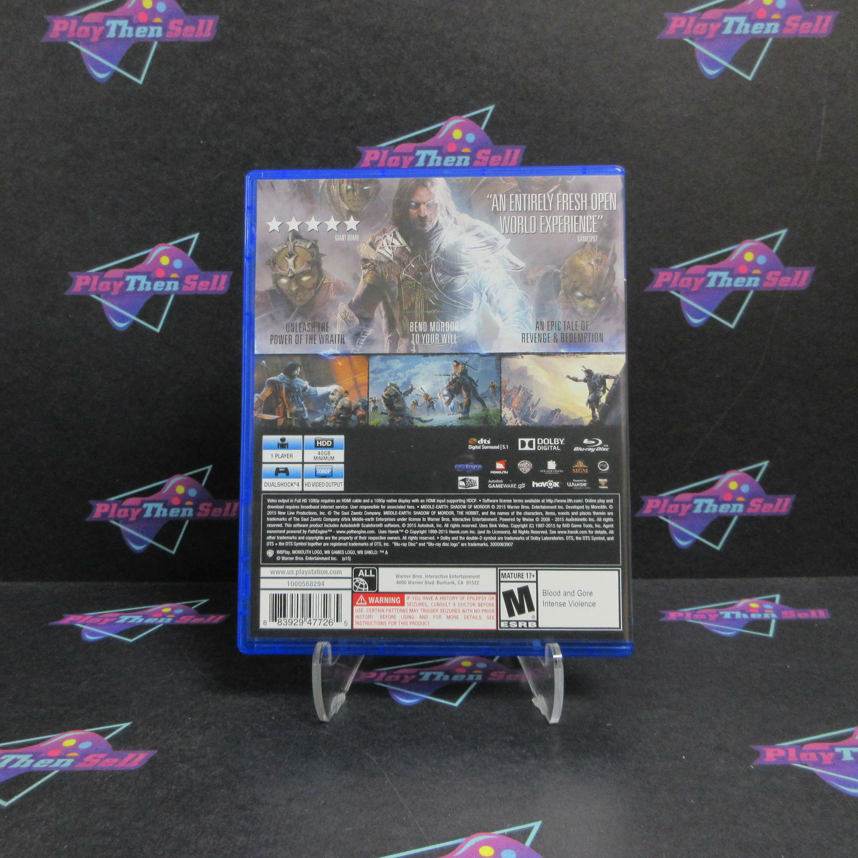 Middle Earth Shadow of Mordor GOTY PS4 PlayStation 4 Complete - Excellent