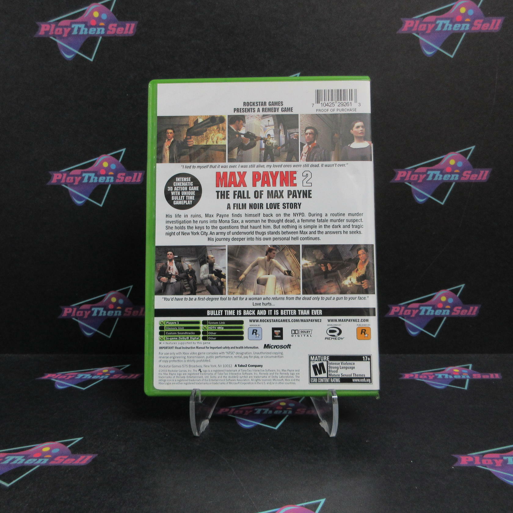 Max Payne 2 The Fall of Max Payne Xbox + Reg Card Complete - Refurbished