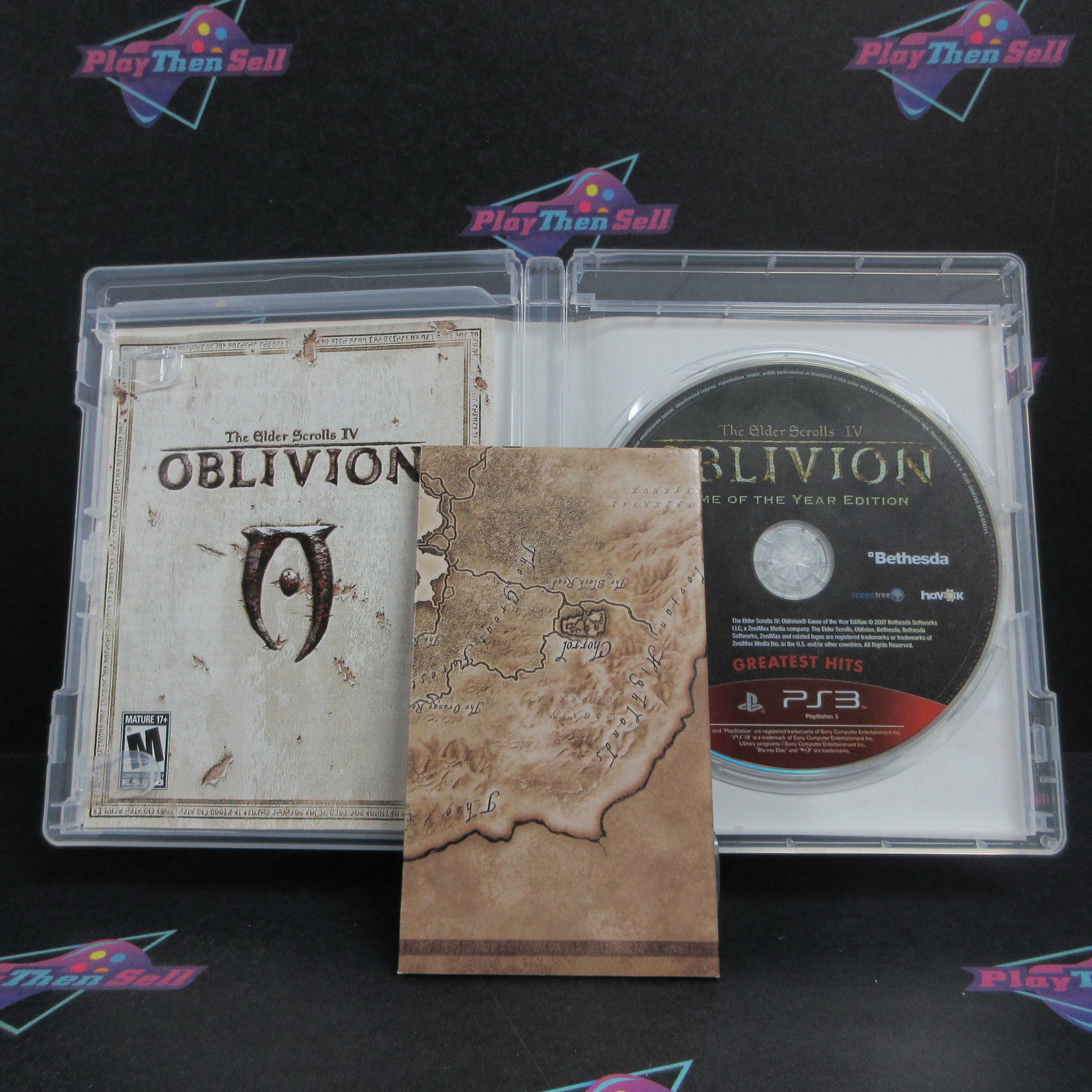 Elder Scrolls IV Oblivion GOTY GameStop PS3 PlayStation 3 GH + Maps - Excellent