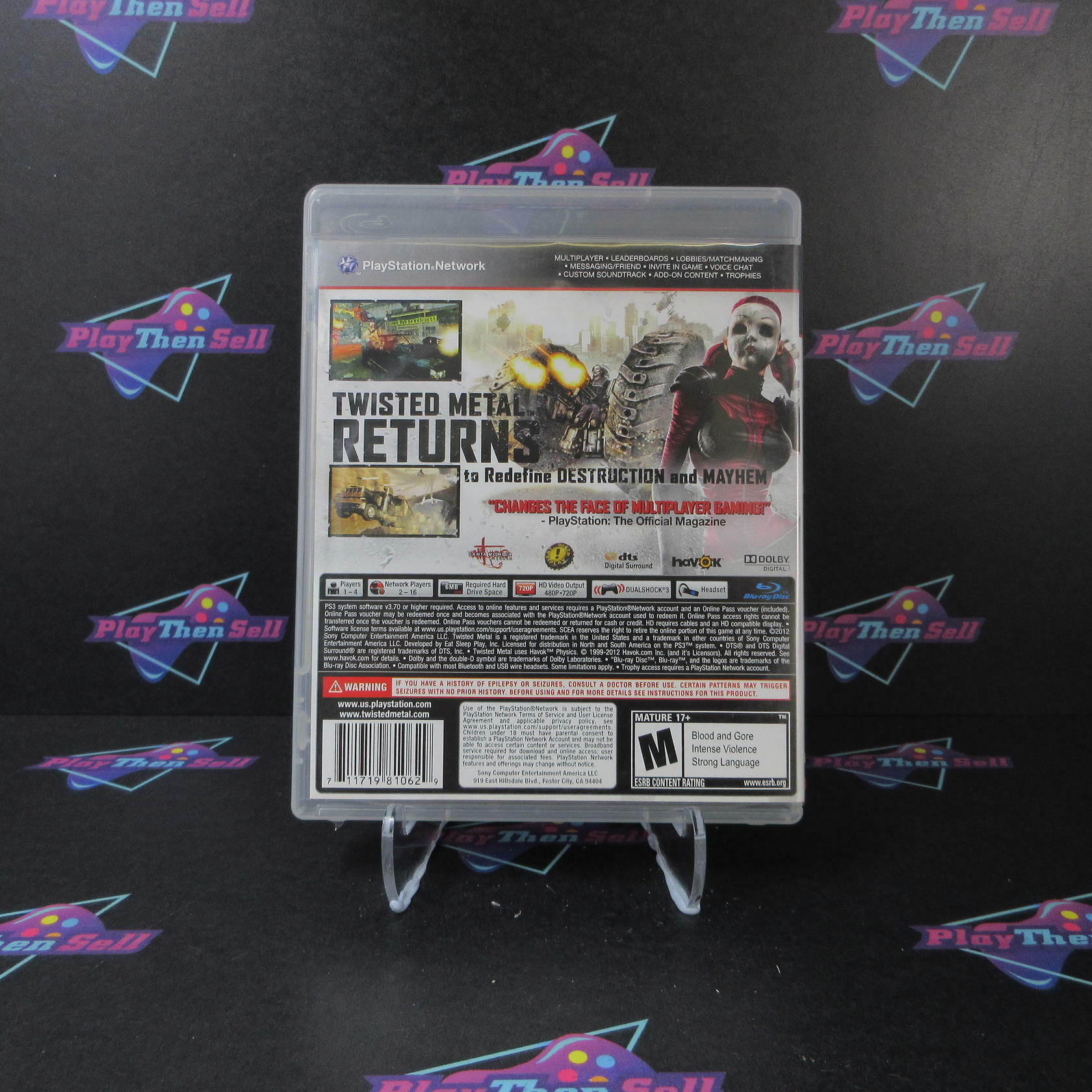 Twisted Metal Limited Edition PS3 PlayStation 3 AD/NM - Very Good