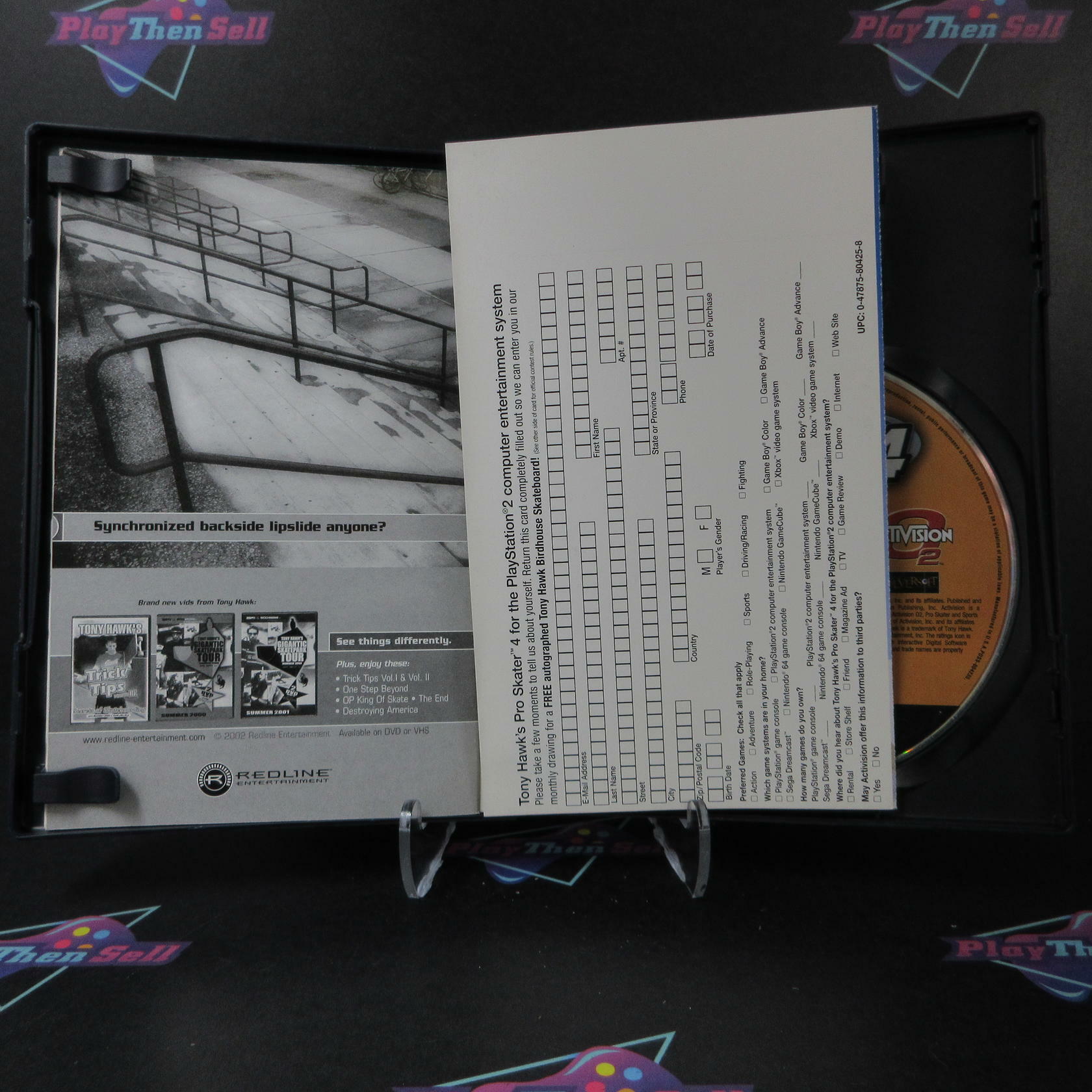 Tony Hawk's Pro Skater 4 PS2 PlayStation 2 AD/DD + Reg Card Complete CIB - Very Good