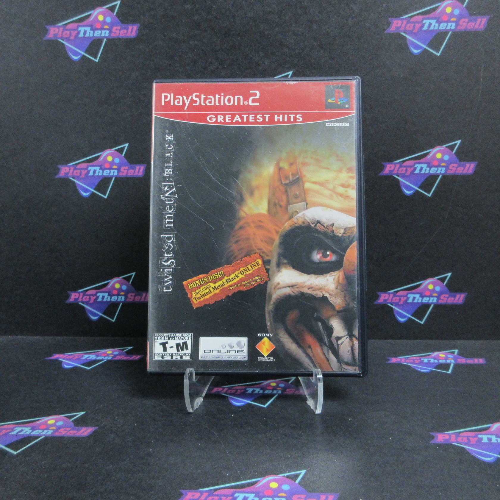 Twisted Metal Black PS2 PlayStation 2 GH AD + Reg Card / Bonus Disc Complete CIB - Very Good