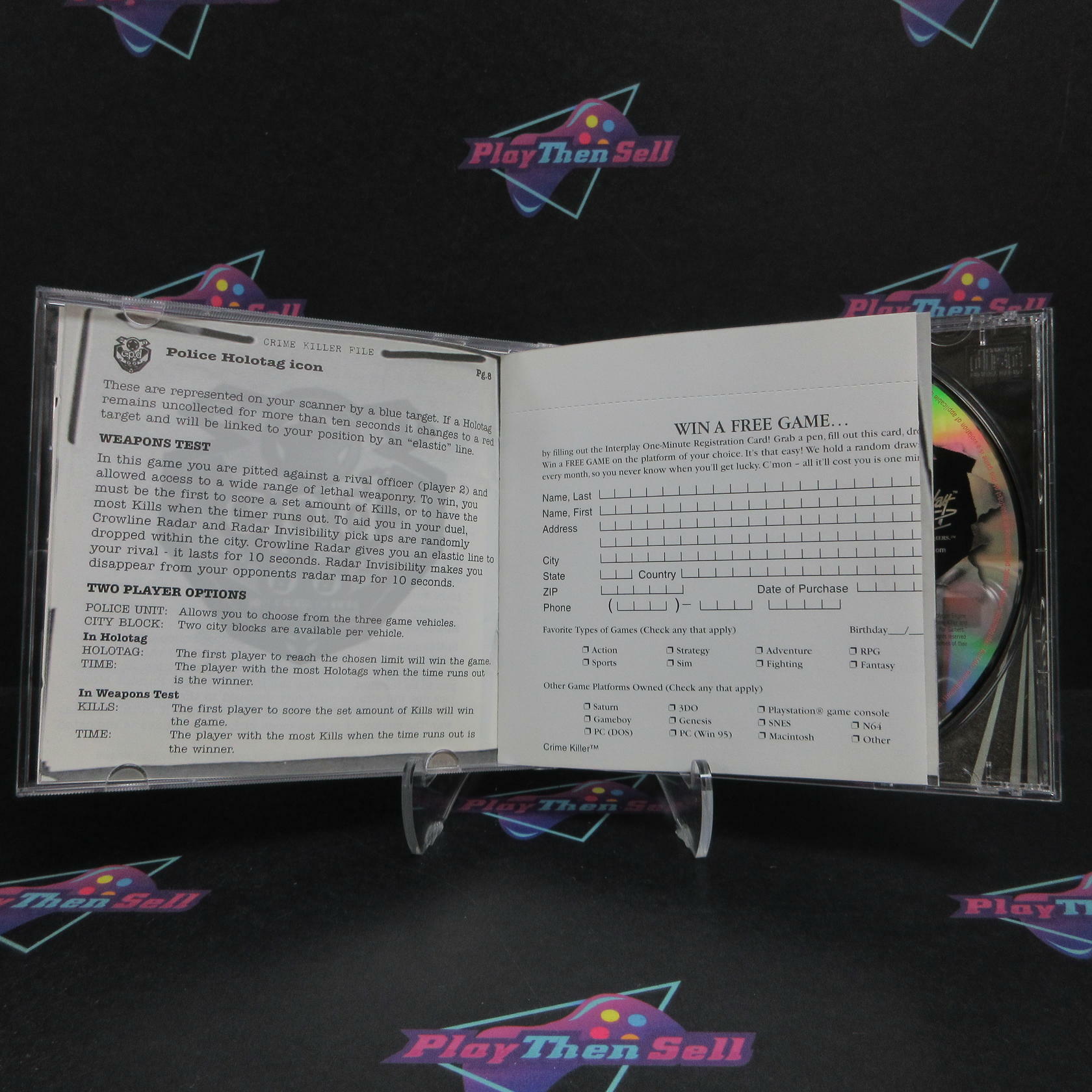Crime Killer PS1 PlayStation 1 + Reg Card Complete - Excellent