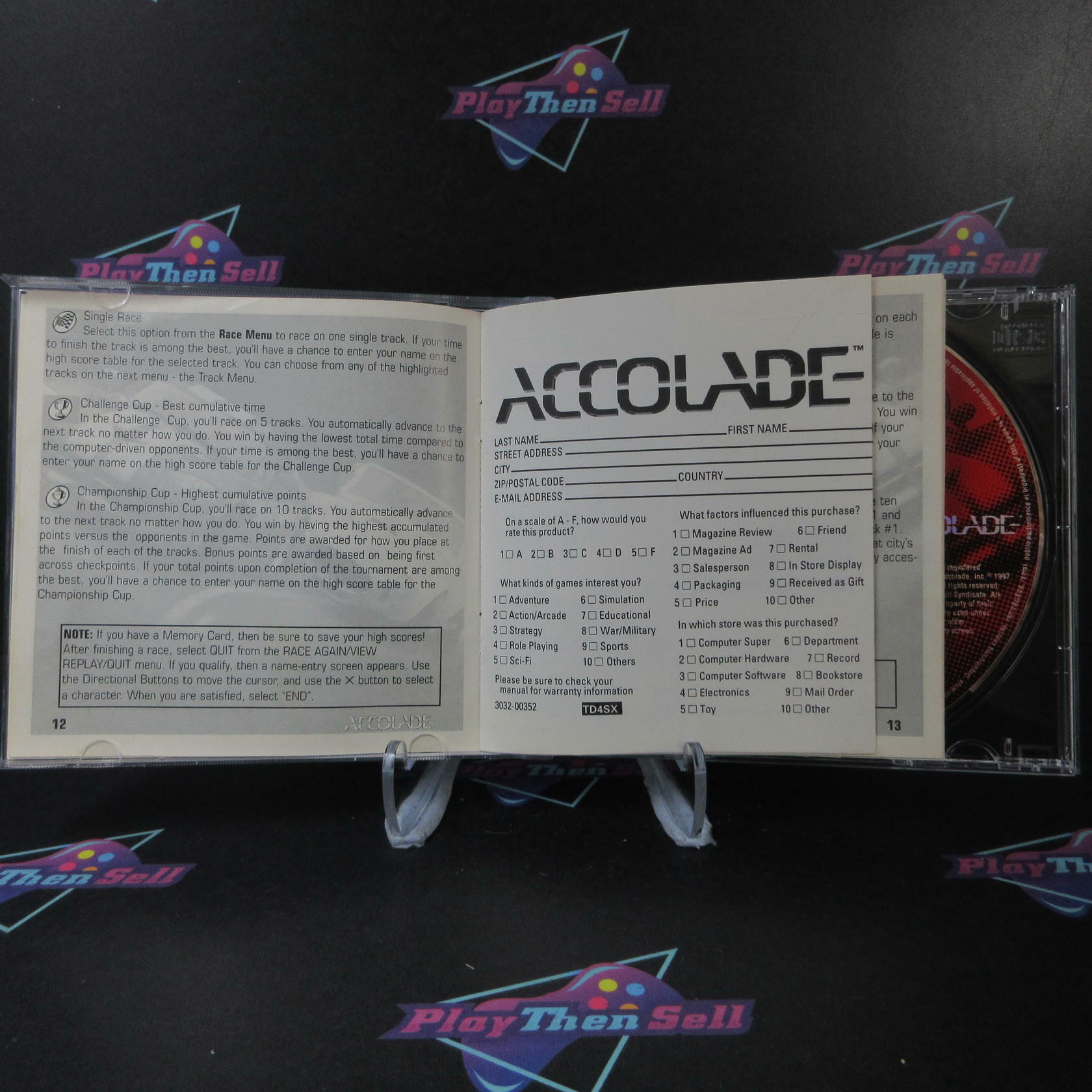 Test Drive 4 PS1 PlayStation 1 Black Label + Reg Card - Like New