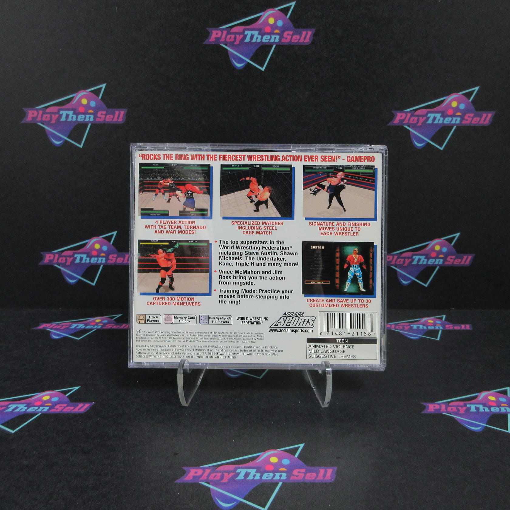 WWF Warzone PS1 PlayStation 1 + Reg Card Complete - Excellent