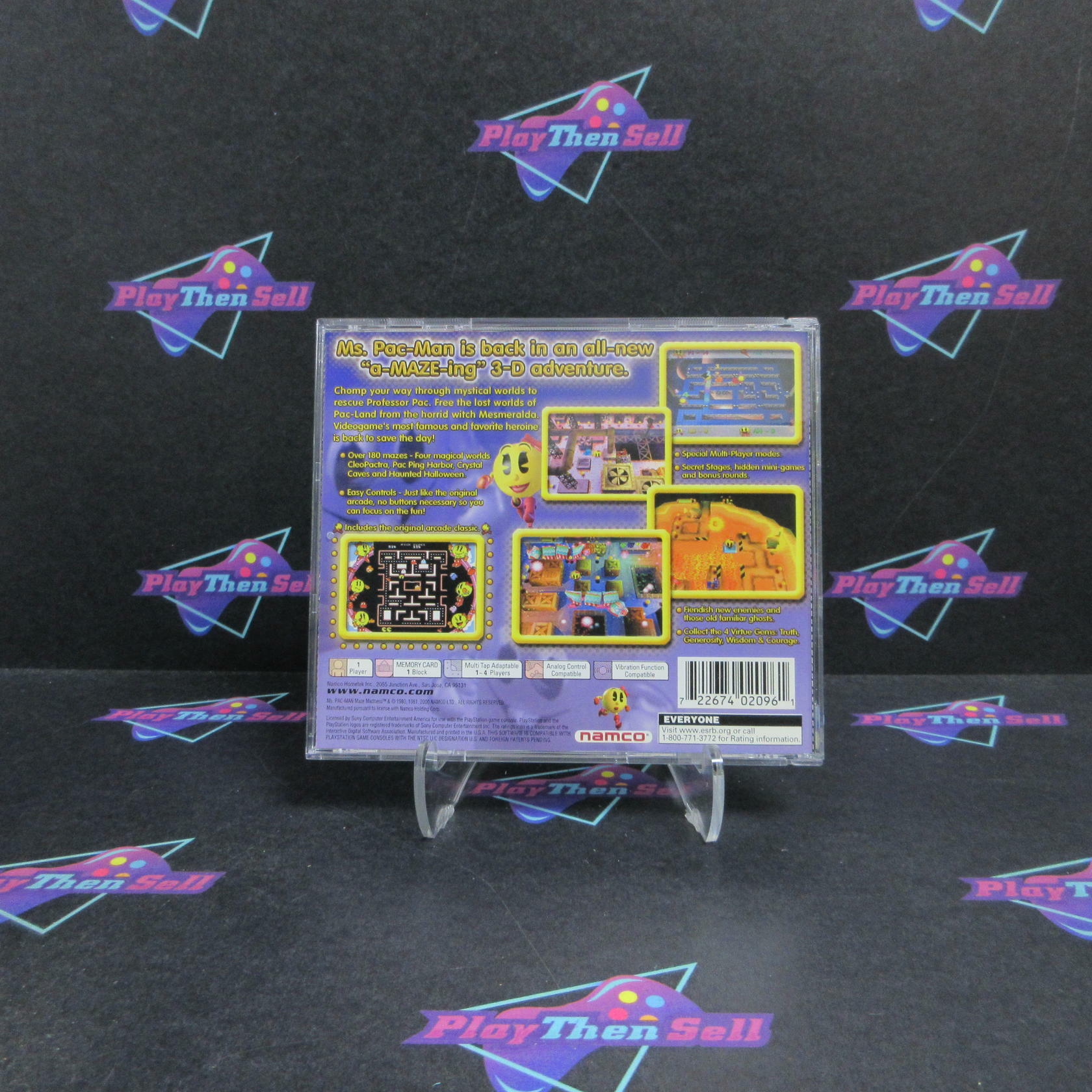 Ms. Pac-Man Maze Madness PS1 PlayStation 1 + Reg Card Complete - Excellent