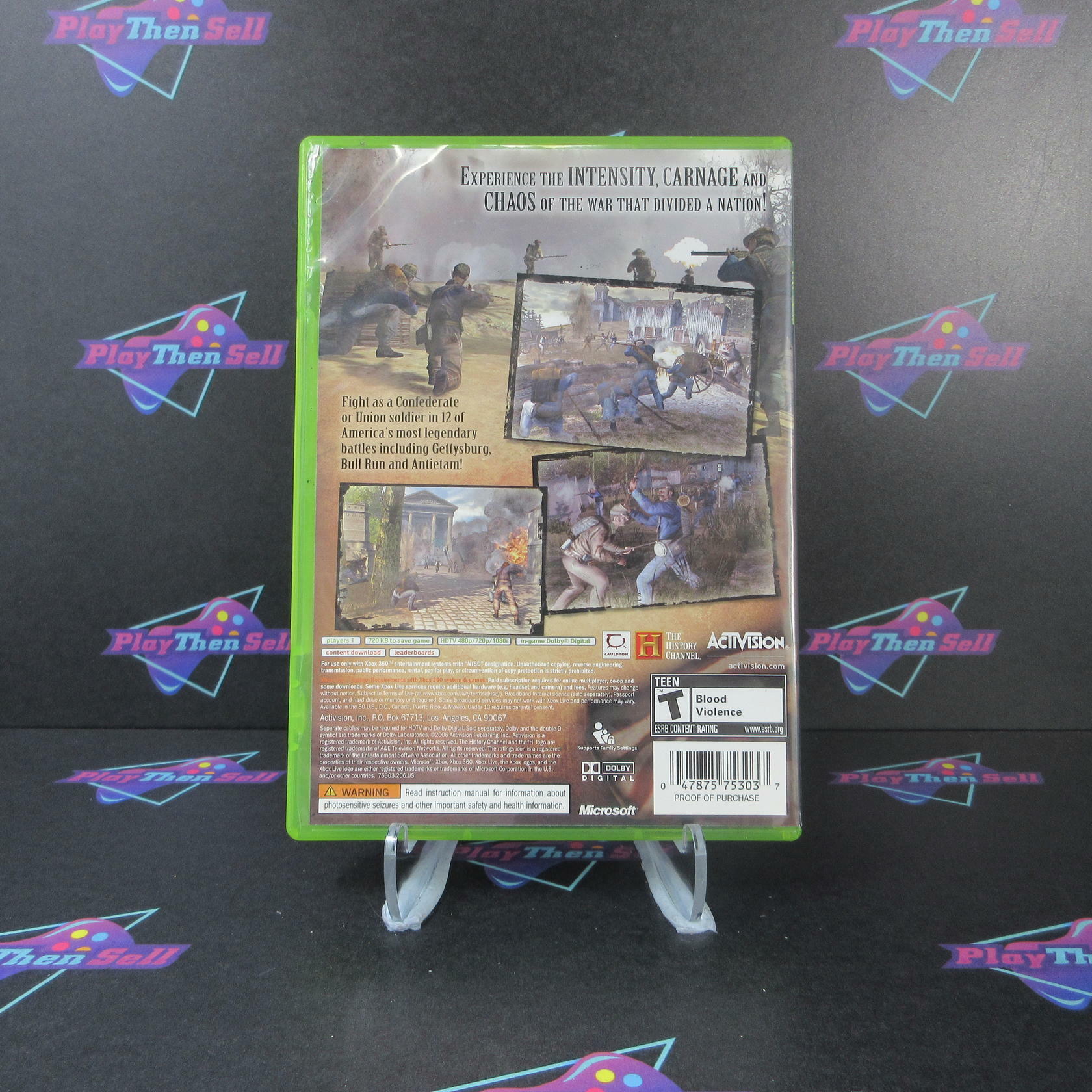 History Channel Civil War A Nation Divided Xbox 360 + Reg Card CIB - Excellent