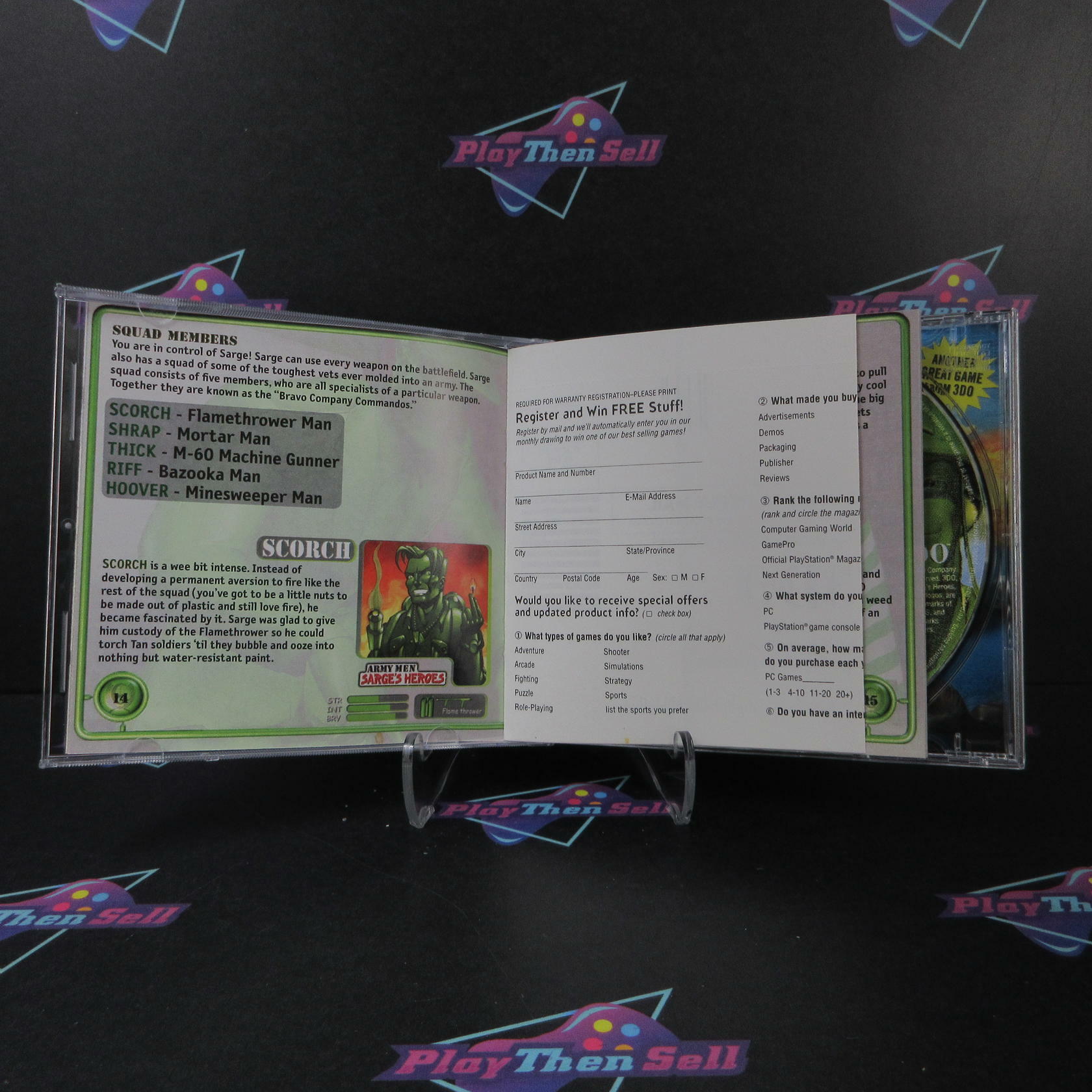 Army Men Sarges Heroes PS1 PlayStation 1 + Reg Card Complete - Excellent