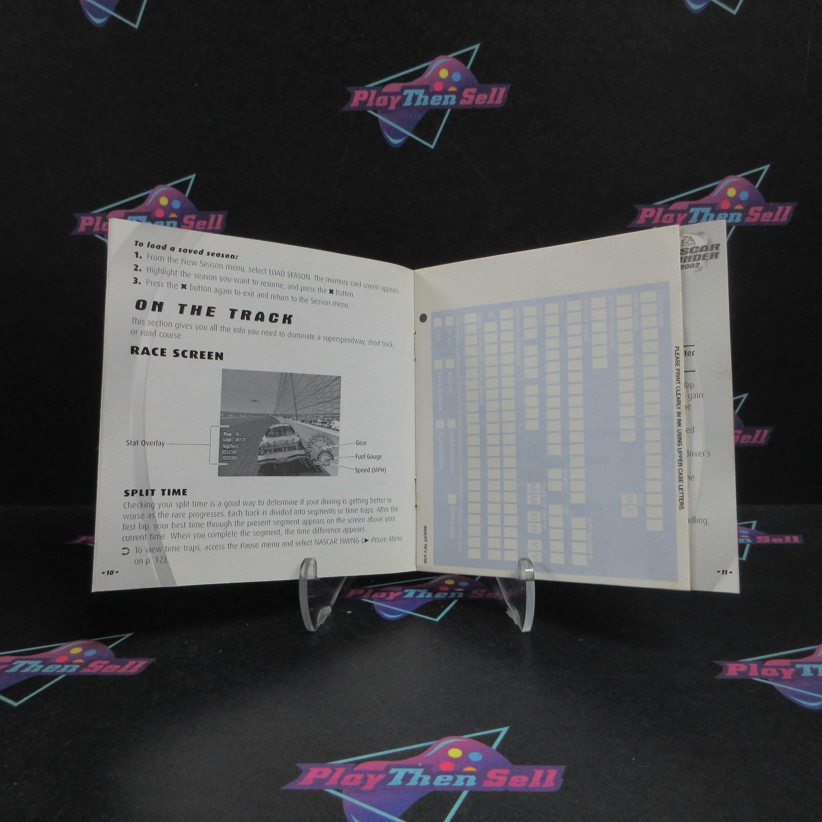 NASCAR Thunder 2002 PS1 PlayStation 1 MD + Reg Card Complete CIB - Very Good